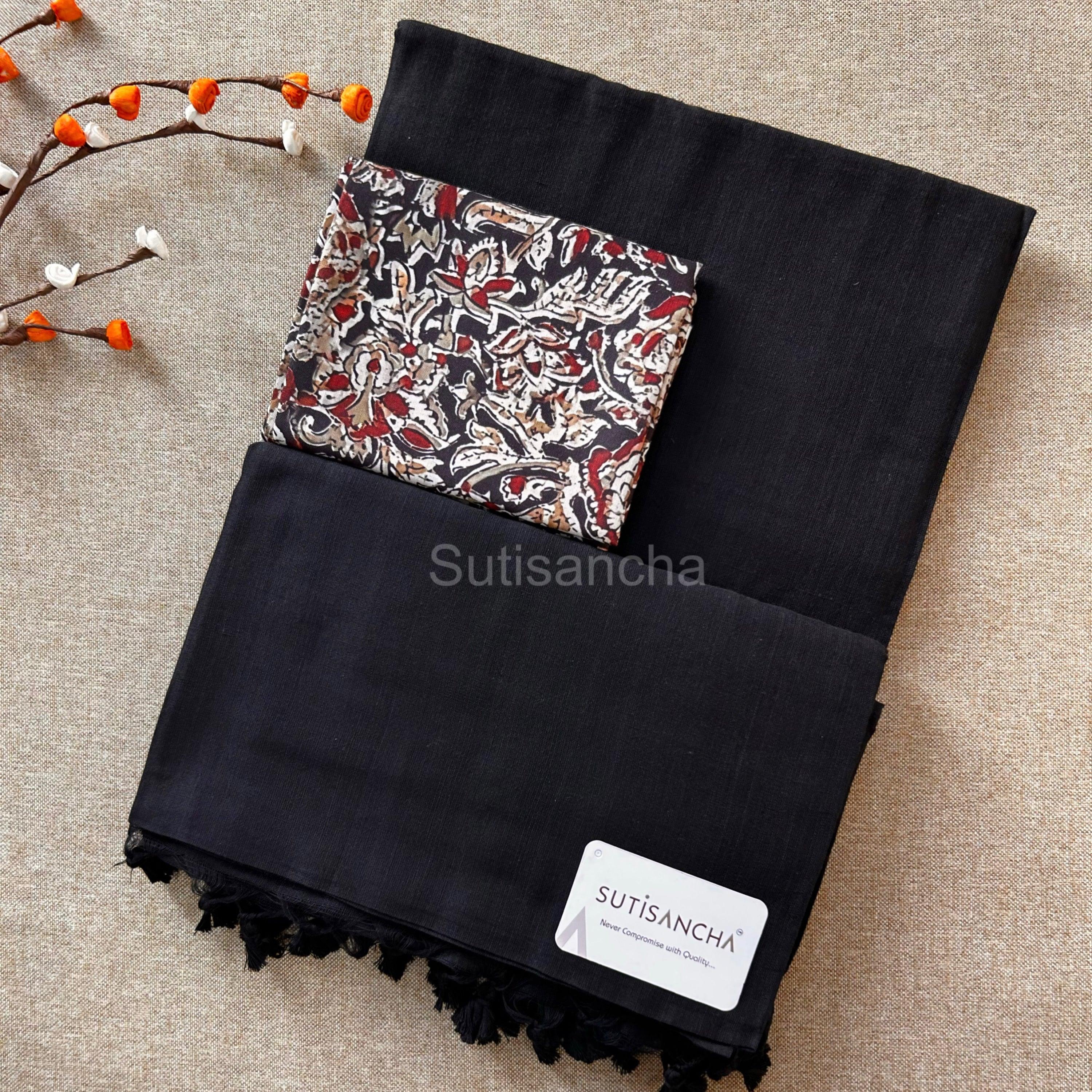 Handloom Cotton Saree With Kalamkari Blouse, Gender : Womens at Rs 2,050 /  Piece in Pune