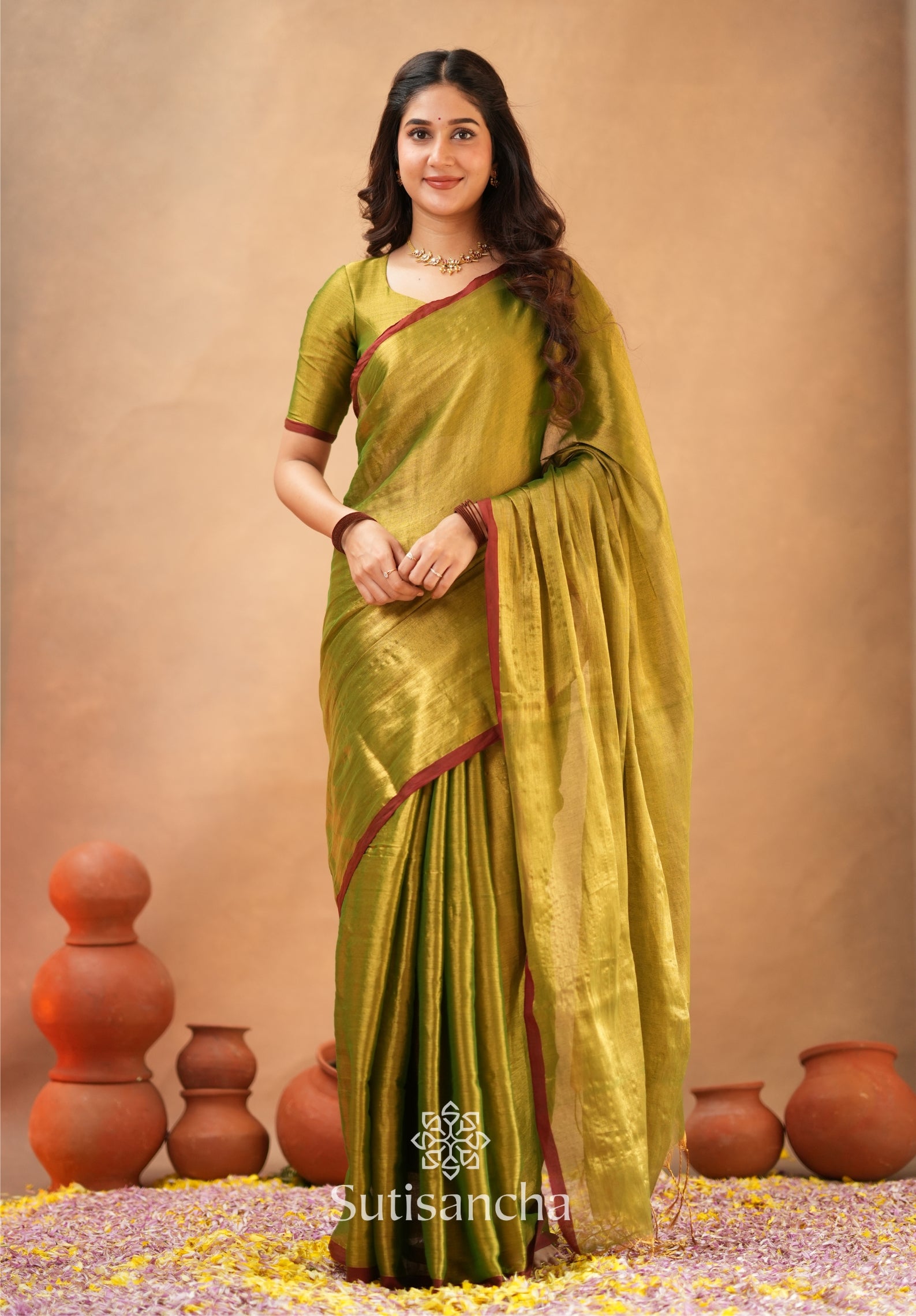 Woven Poetry Artisanal Handloom Tissue Cotton Saree