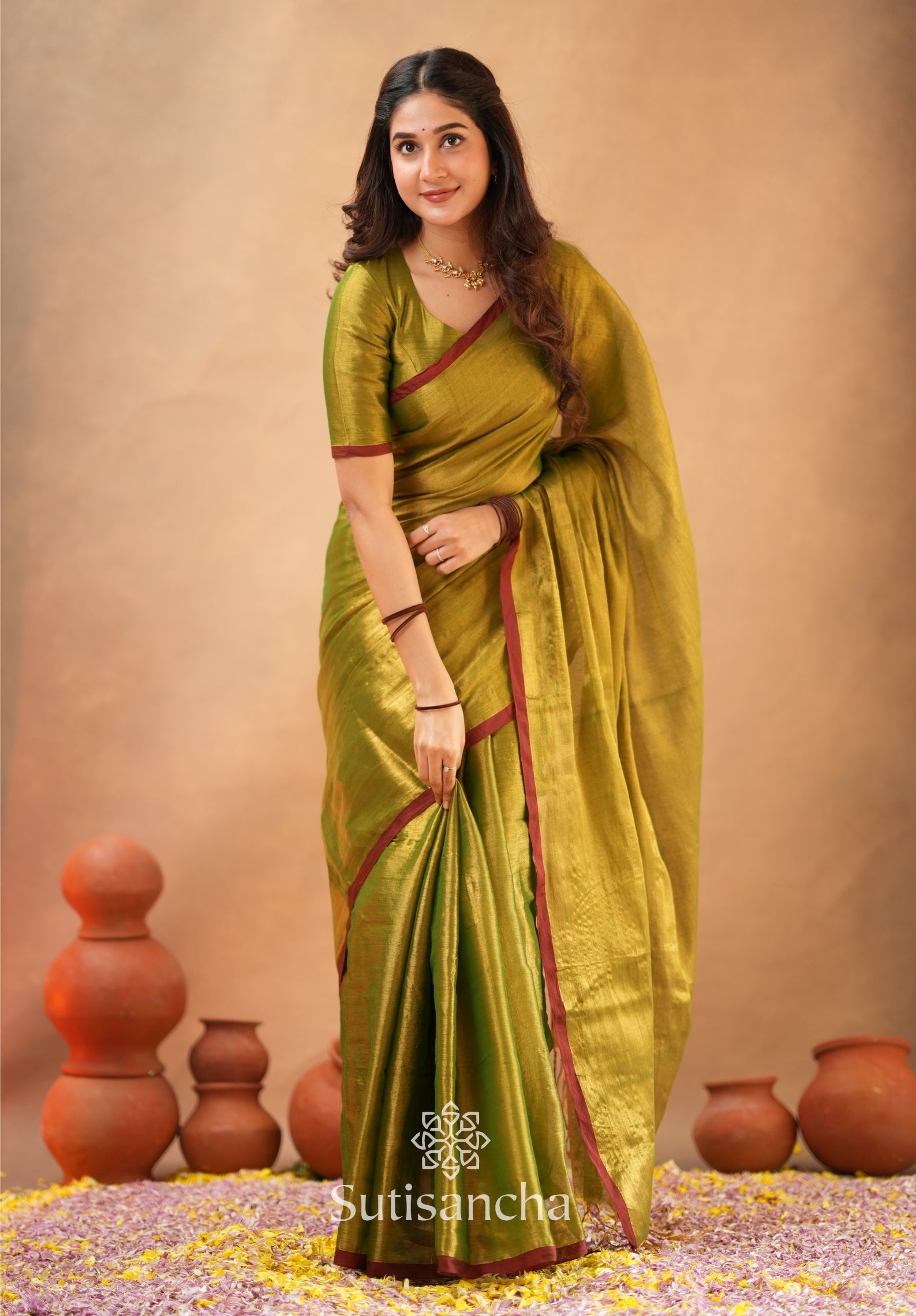 Woven Poetry Artisanal Handloom Tissue Cotton Saree