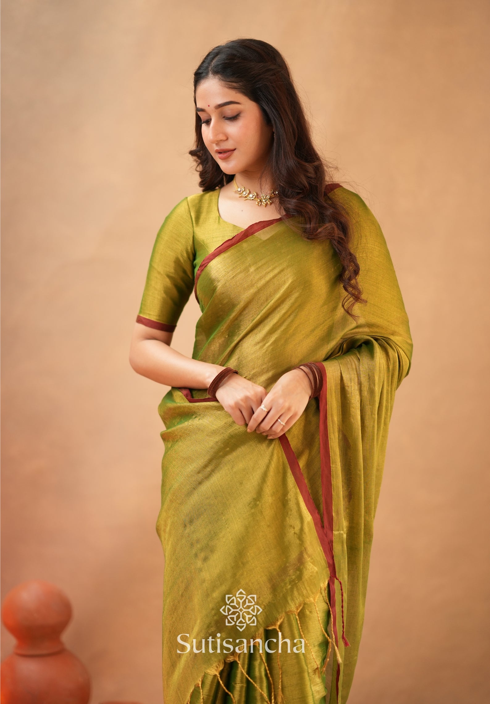 Woven Poetry Artisanal Handloom Tissue Cotton Saree