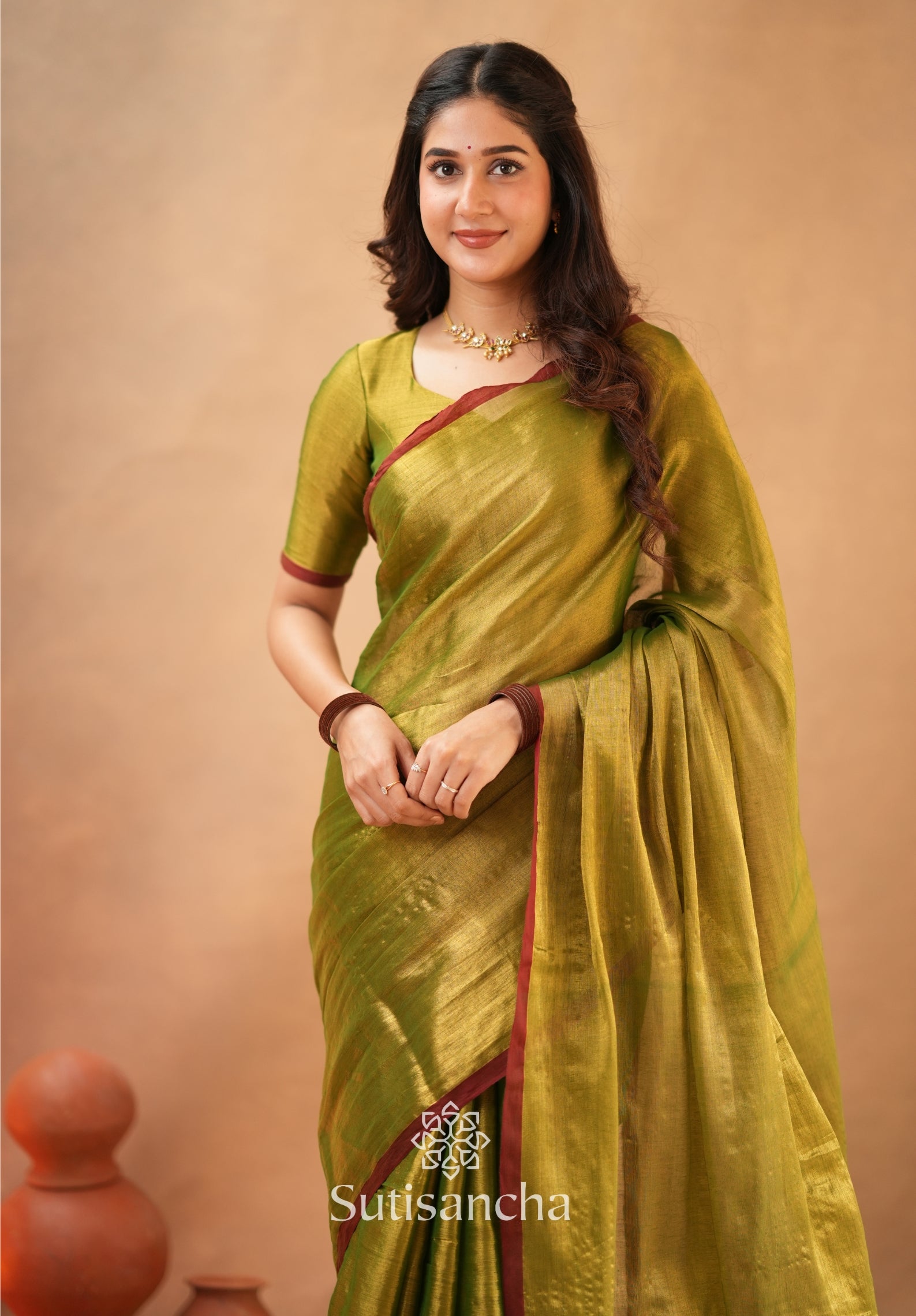 Woven Poetry Artisanal Handloom Tissue Cotton Saree