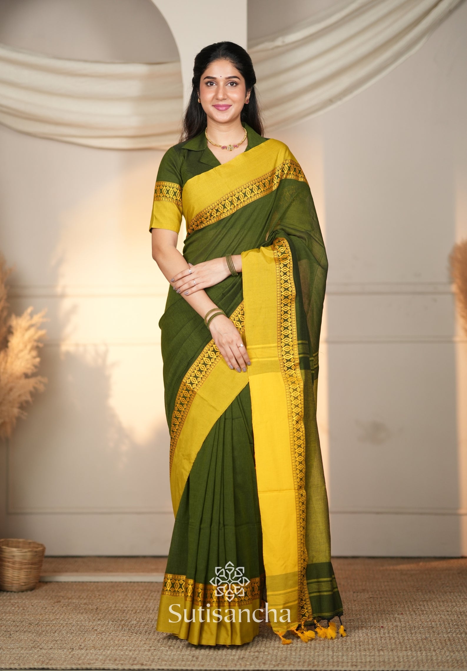 Timeless Weave Bengal Cotton Saree by Sutisancha
