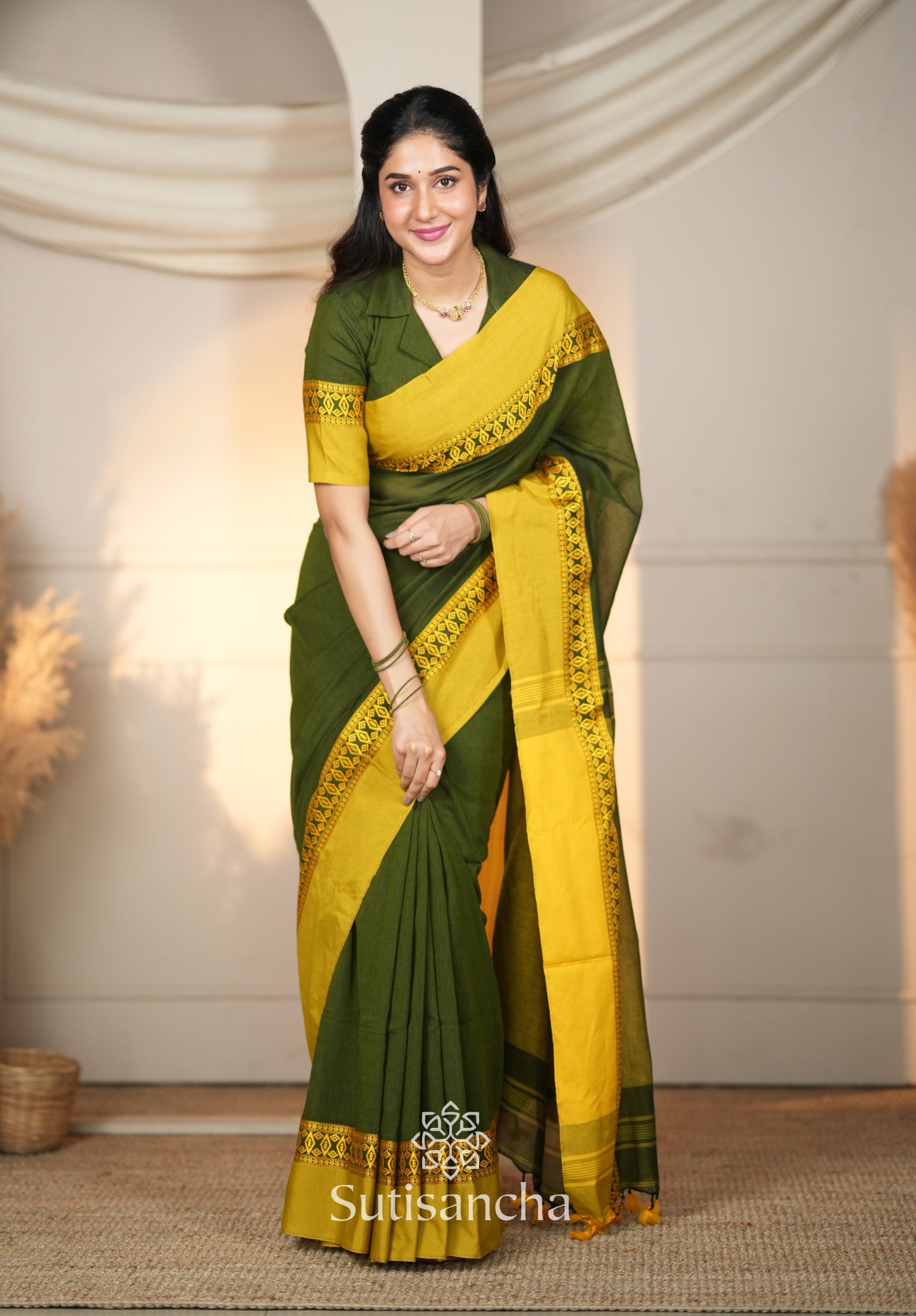 Timeless Weave Bengal Cotton Saree by Sutisancha