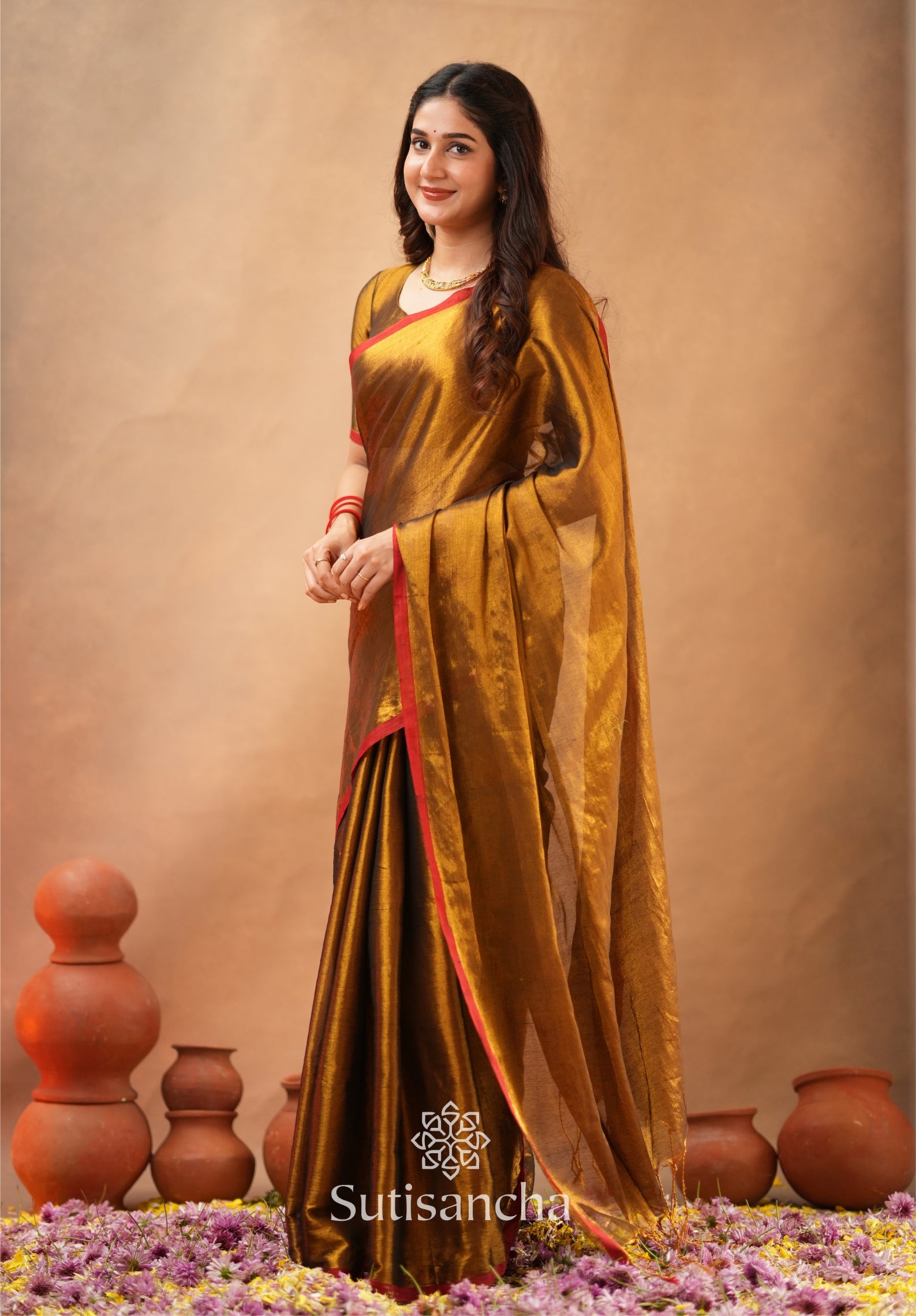 Woven Poetry Artisanal Handloom Tissue Cotton Saree