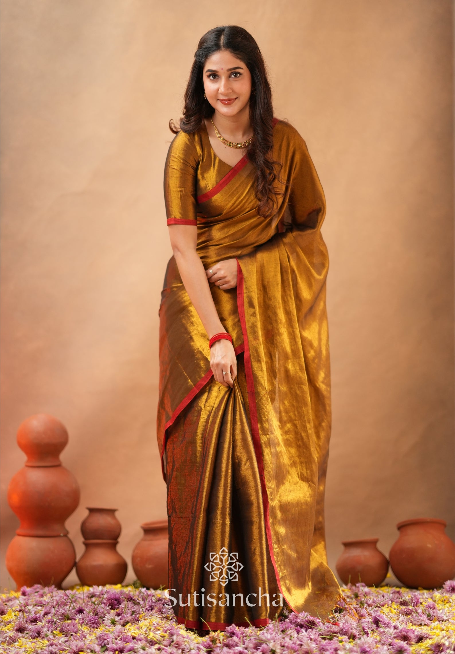 Woven Poetry Artisanal Handloom Tissue Cotton Saree