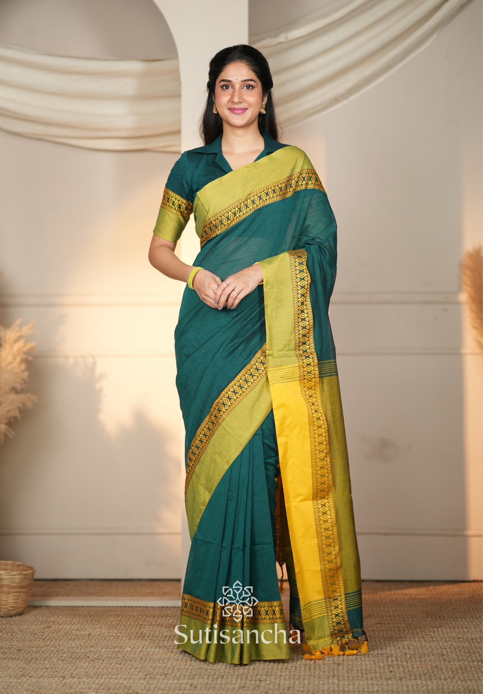 Timeless Weave Bengal Cotton Saree by Sutisancha