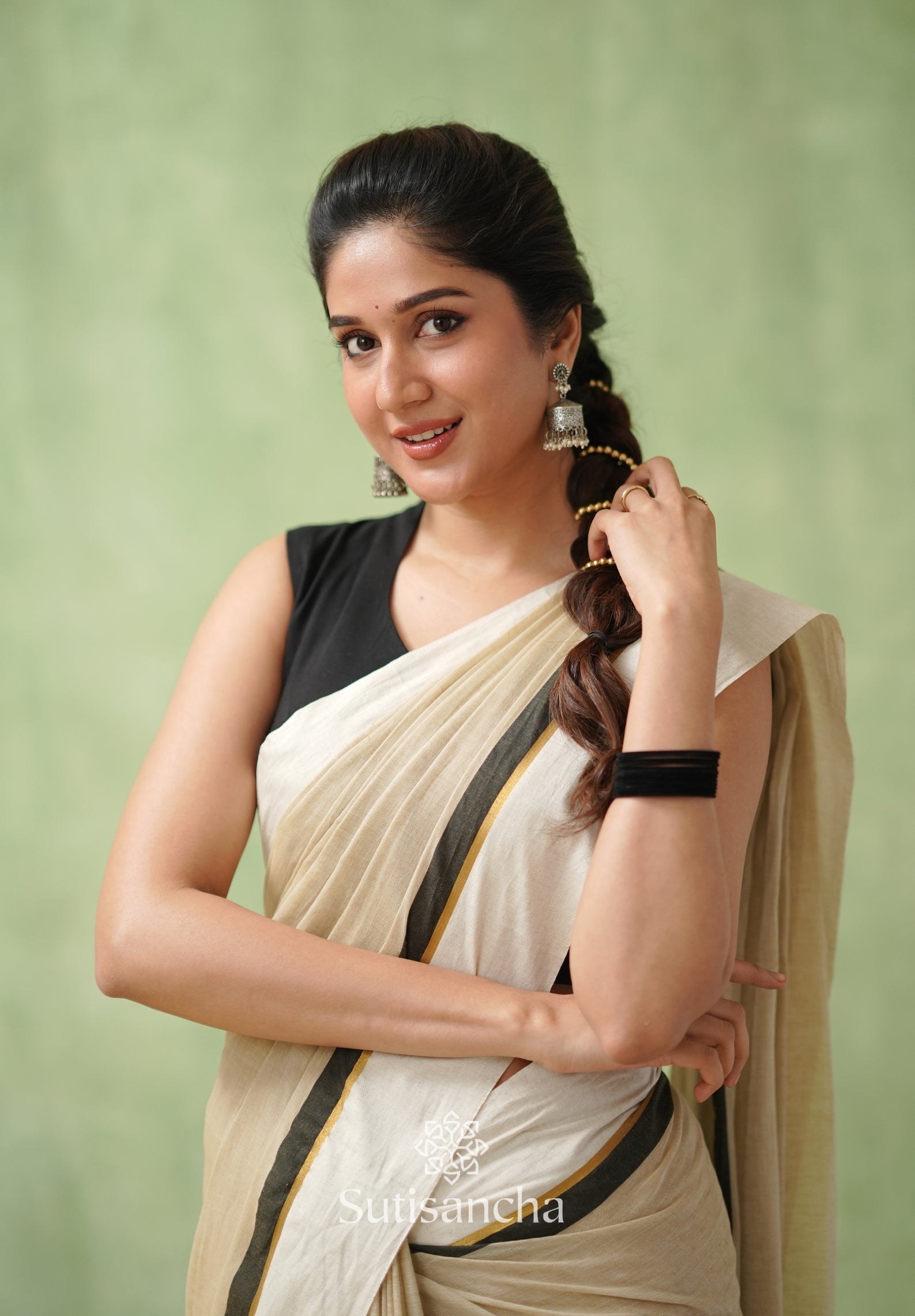 Luminous Charm Mul Saree