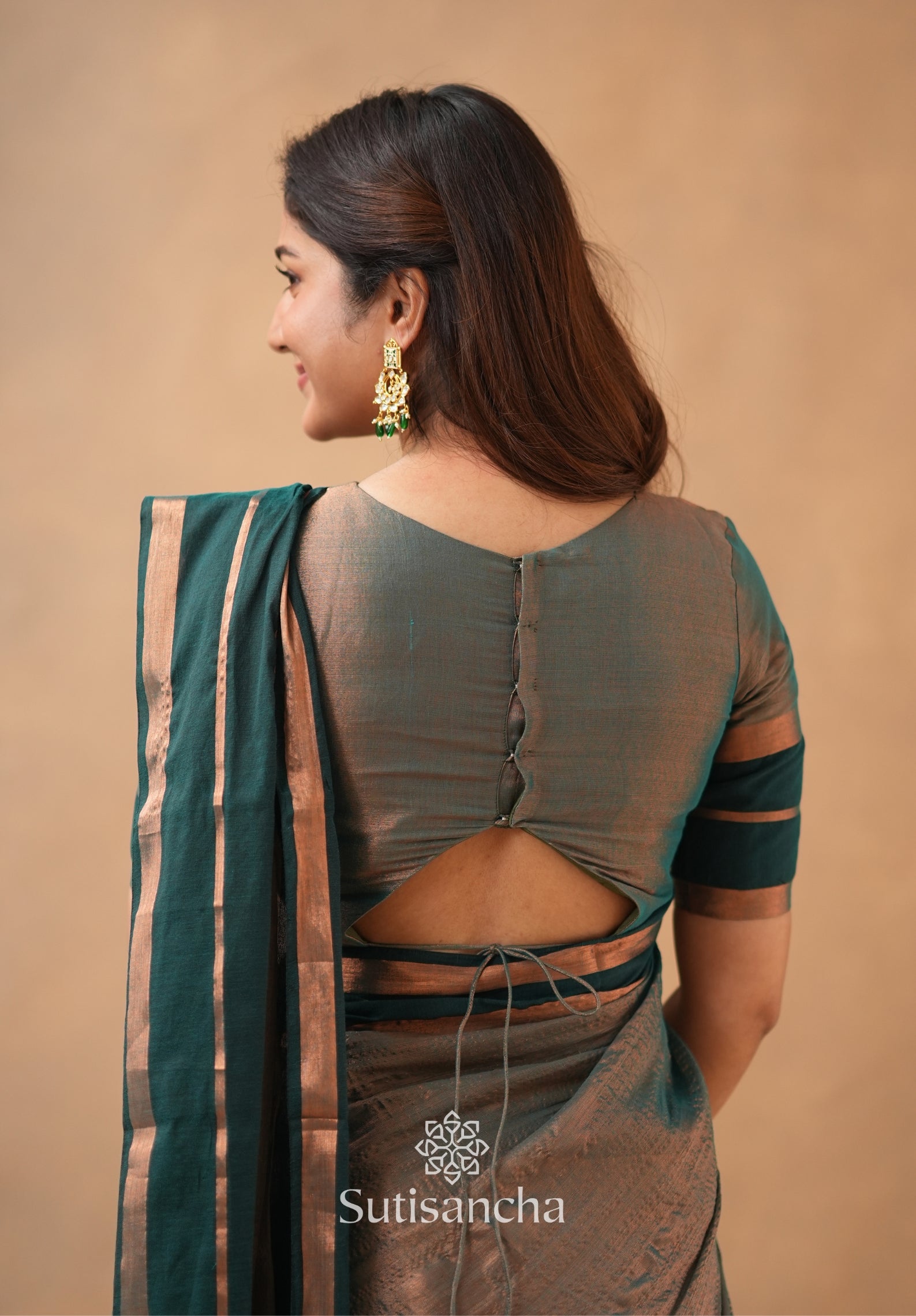 Soft Sheen Tissue Cotton Saree with Fluid Drape