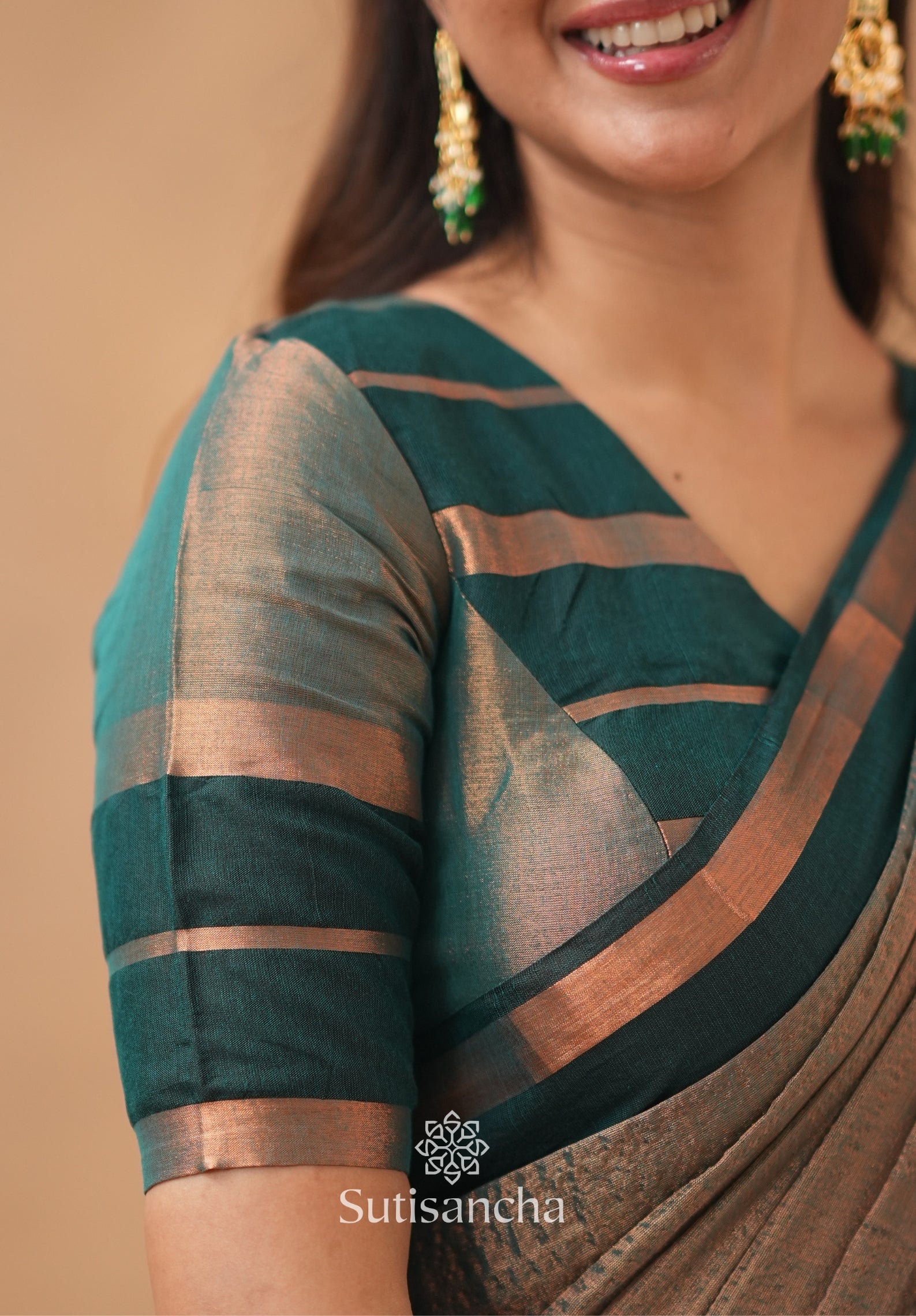 Soft Sheen Tissue Cotton Saree with Fluid Drape