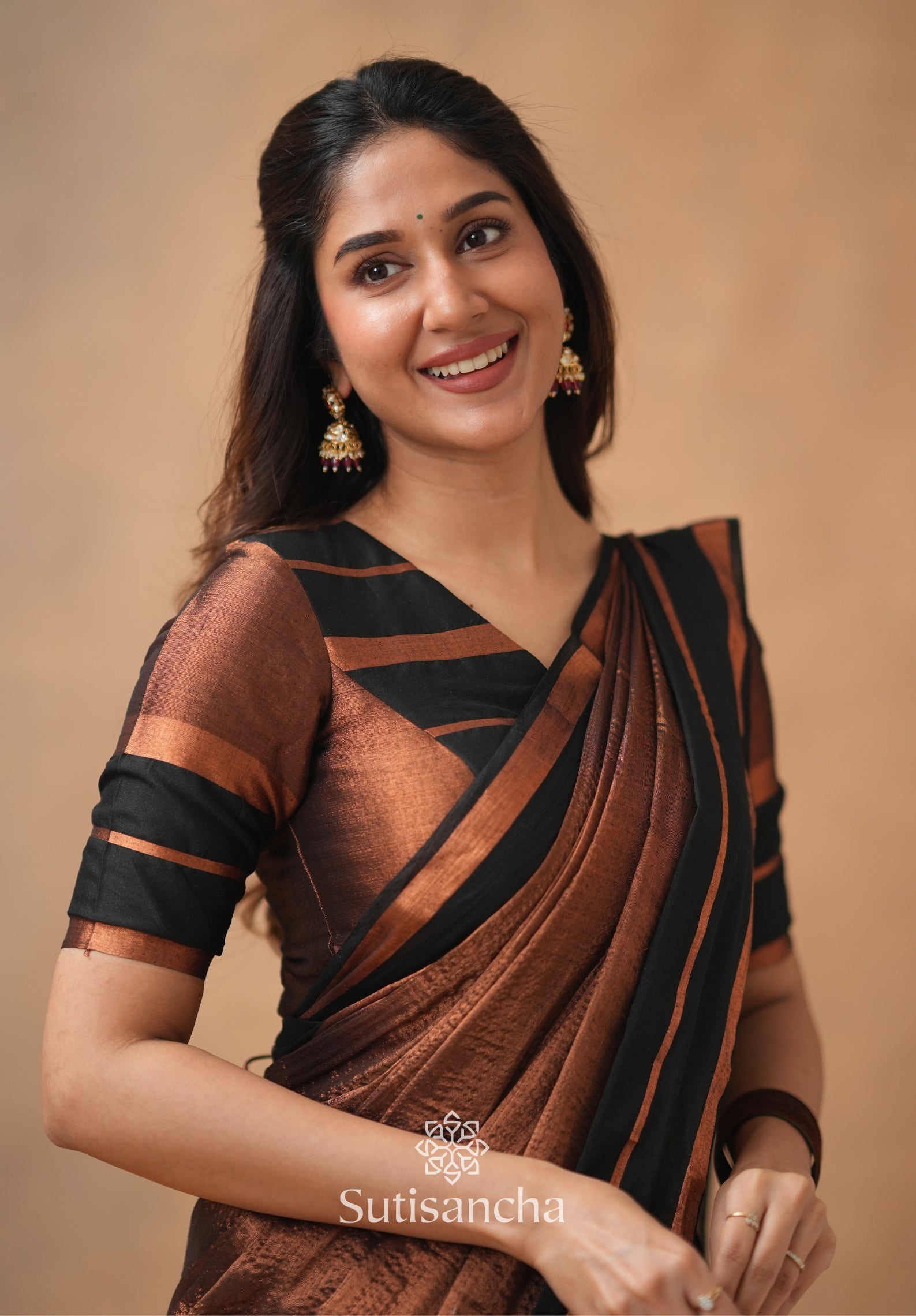 Soft Sheen Tissue Cotton Saree with Fluid Drape