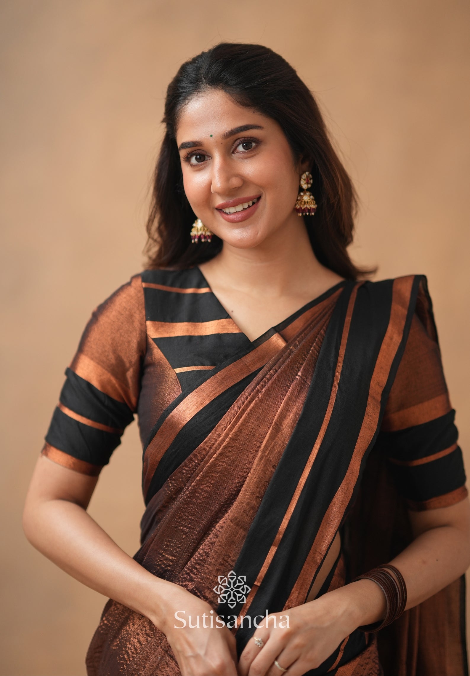 Soft Sheen Tissue Cotton Saree with Fluid Drape