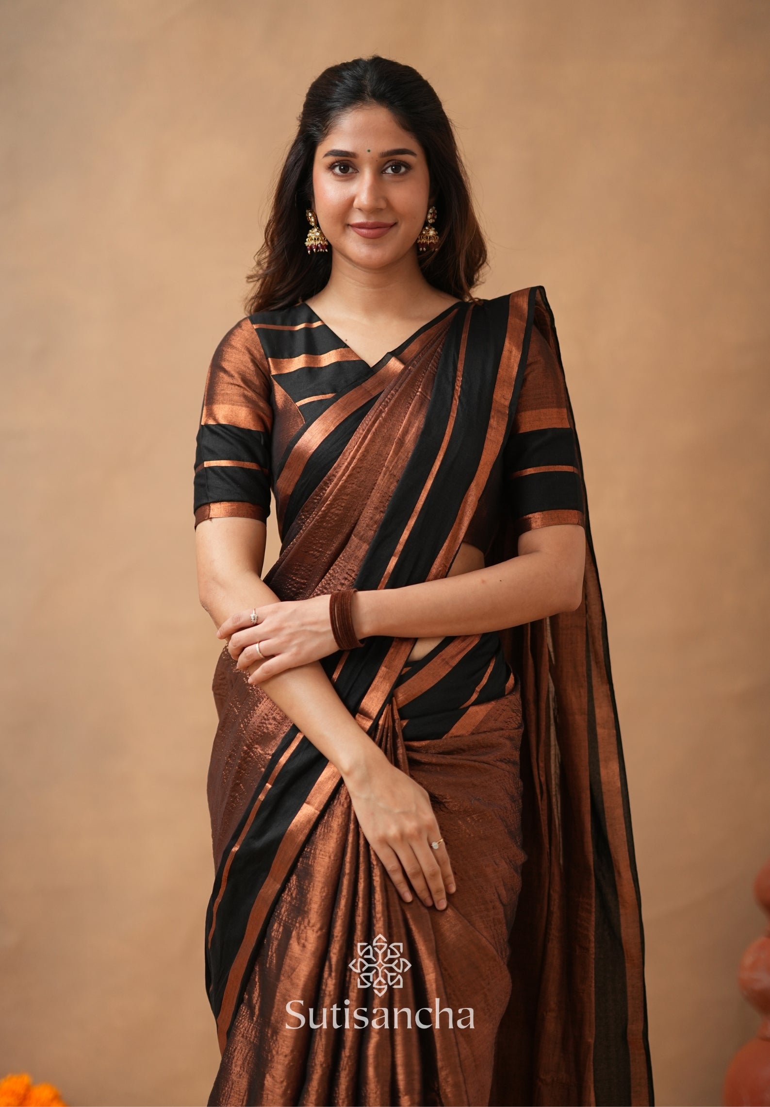 Soft Sheen Tissue Cotton Saree with Fluid Drape