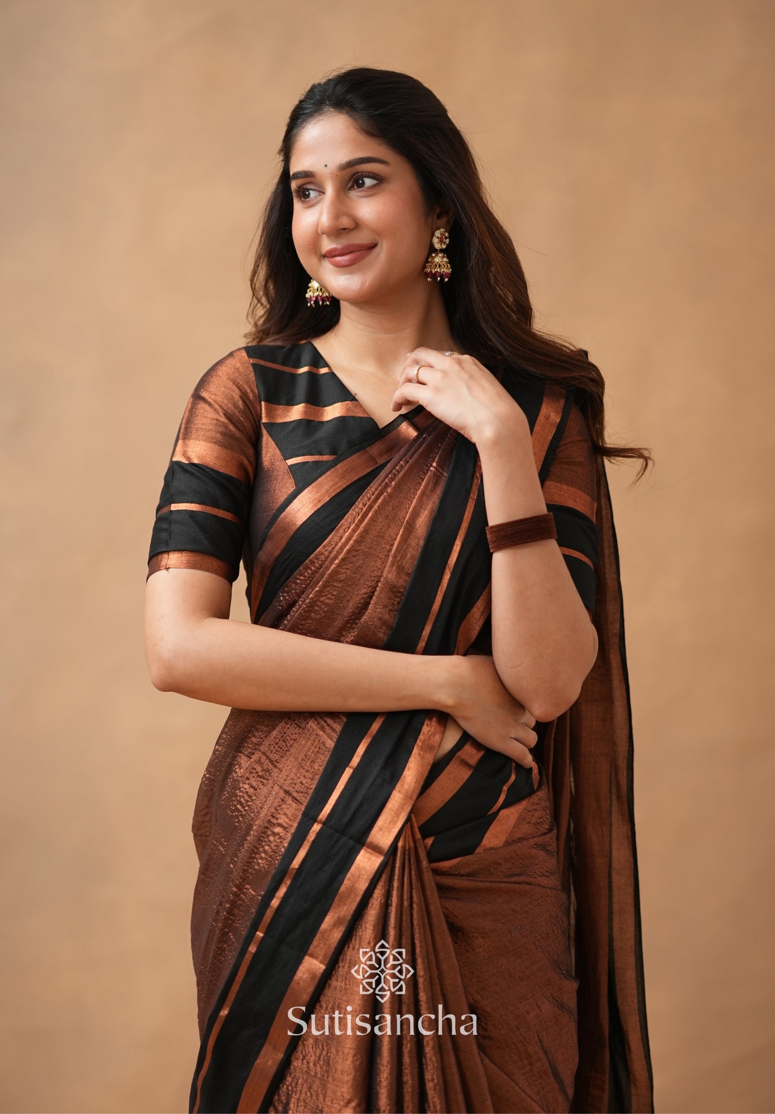 Soft Sheen Tissue Cotton Saree with Fluid Drape