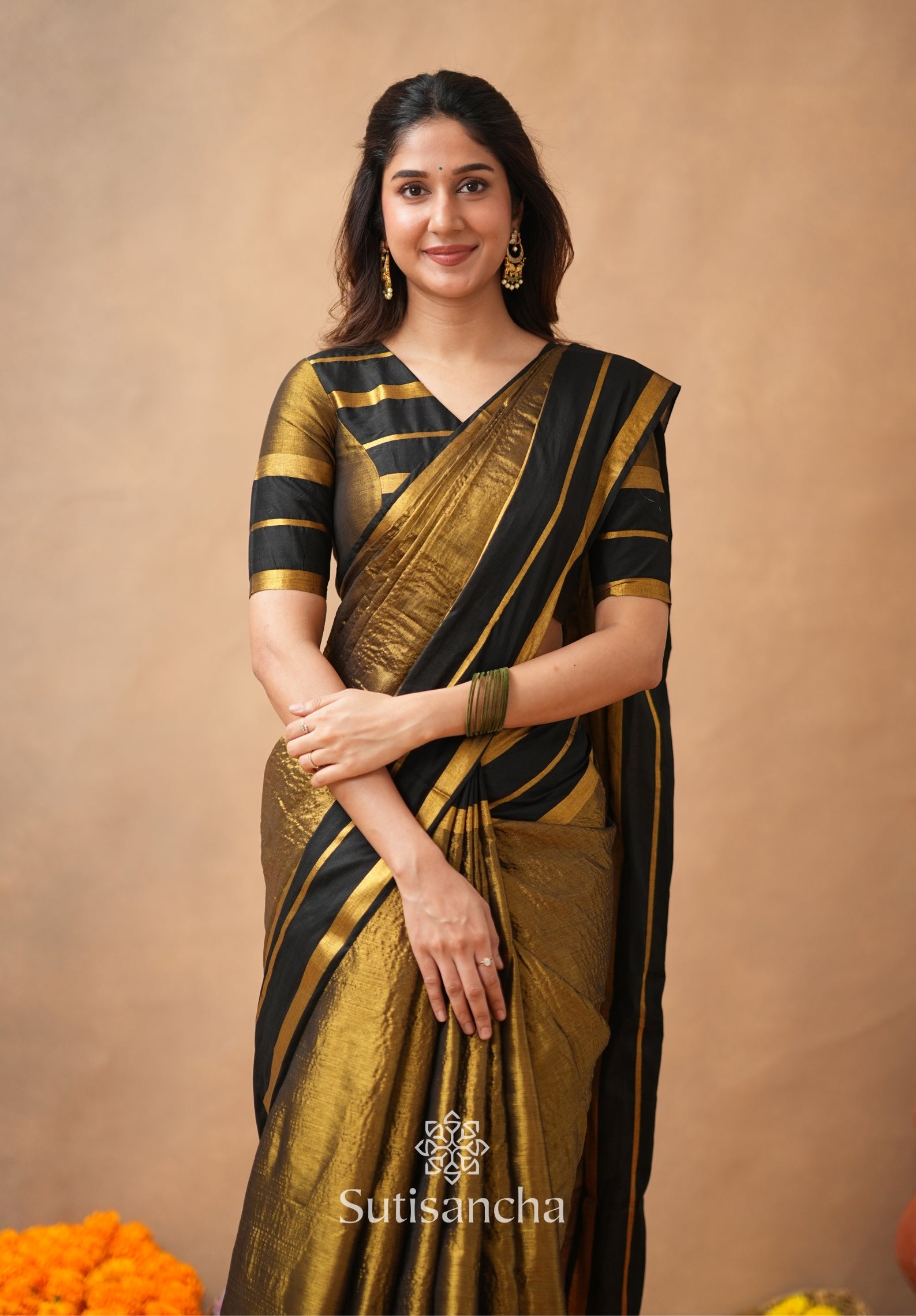 Soft Sheen Tissue Cotton Saree with Fluid Drape