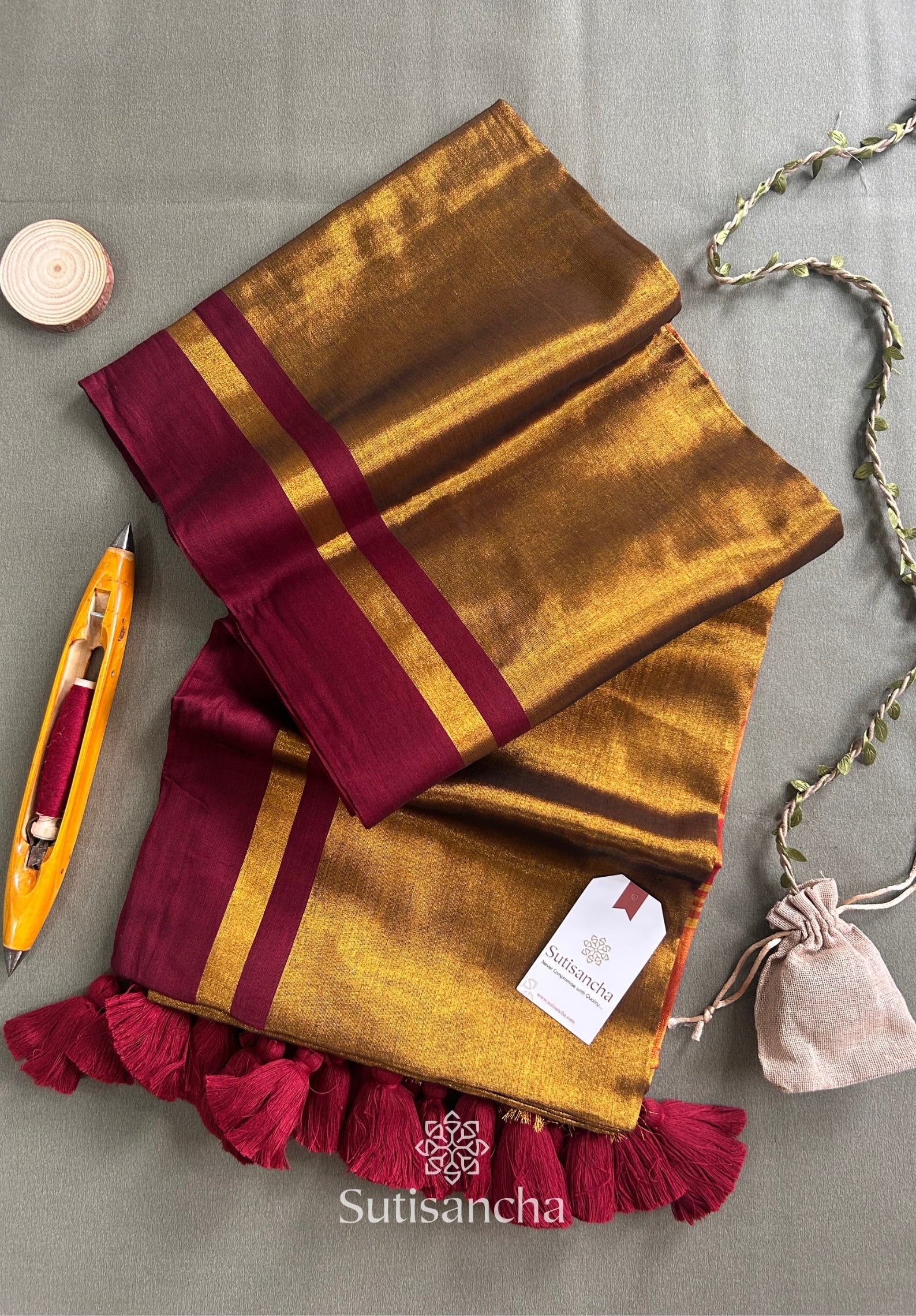 Soft Sheen Tissue Cotton Saree with Fluid Drape