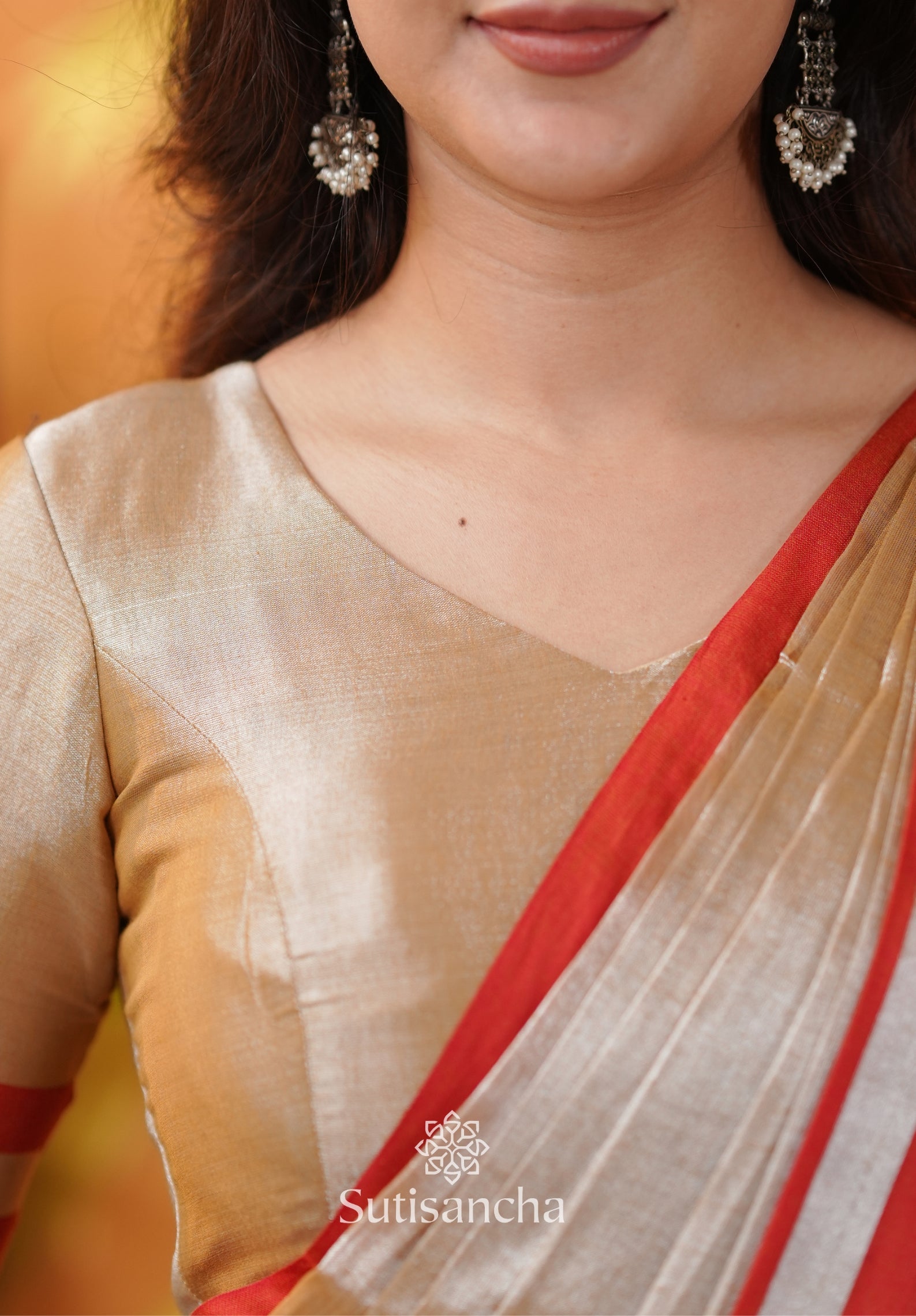 Soft Sheen Tissue Cotton Saree with Fluid Drape