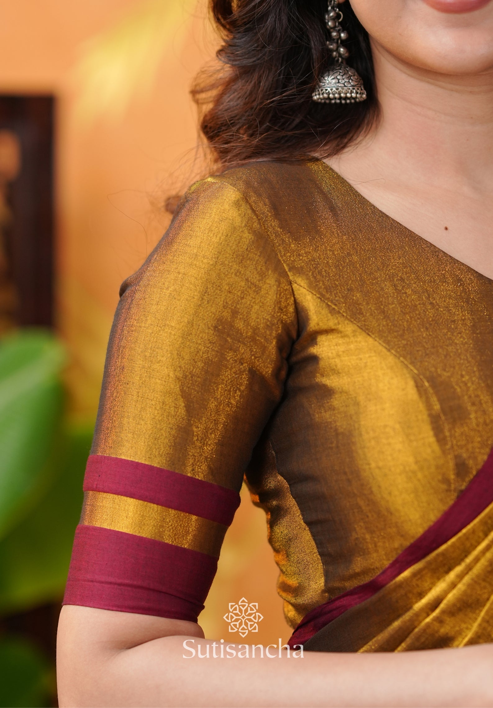 Soft Sheen Tissue Cotton Saree with Fluid Drape