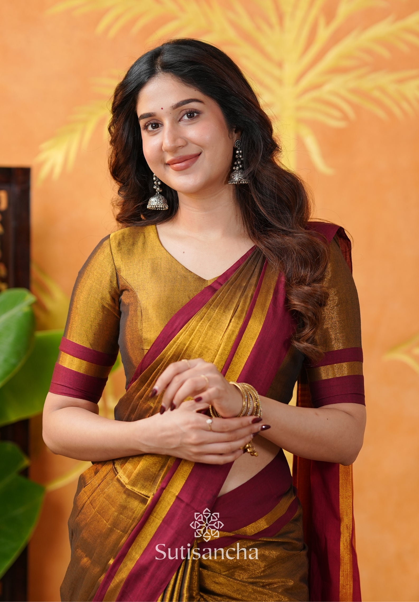 Soft Sheen Tissue Cotton Saree with Fluid Drape