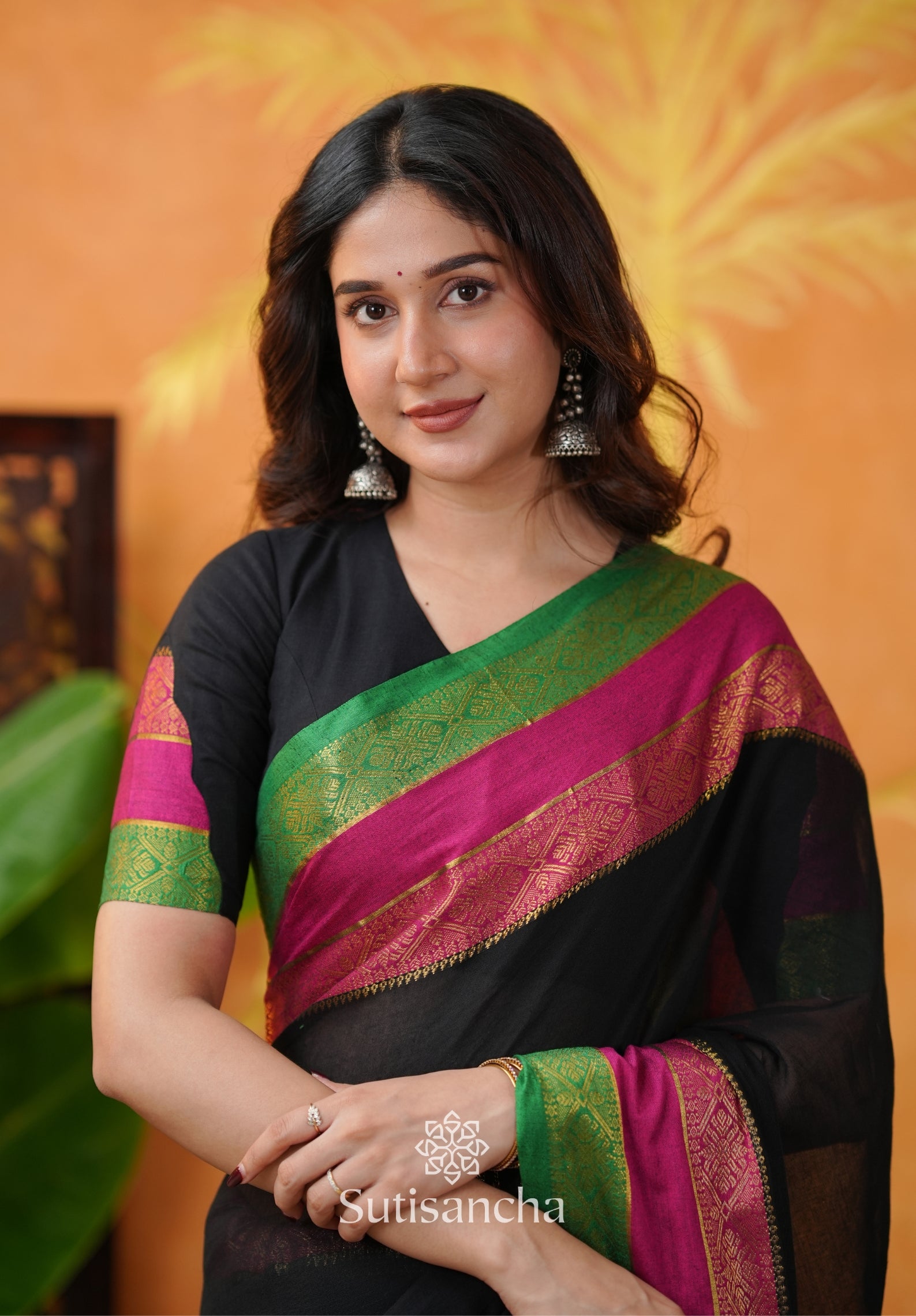 Classic Noir Mul Cotton Saree