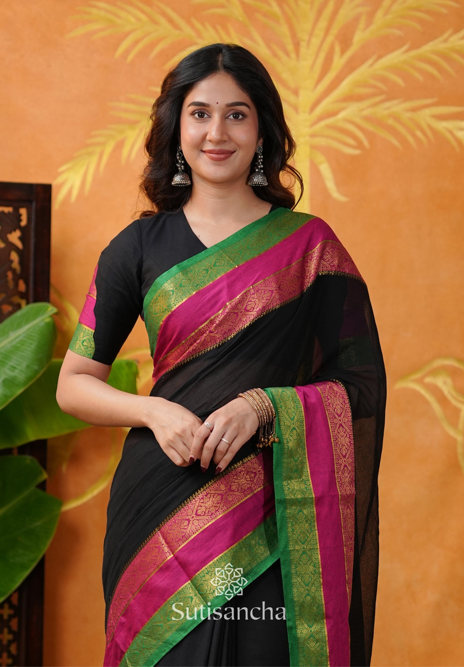 Classic Noir Mul Cotton Saree