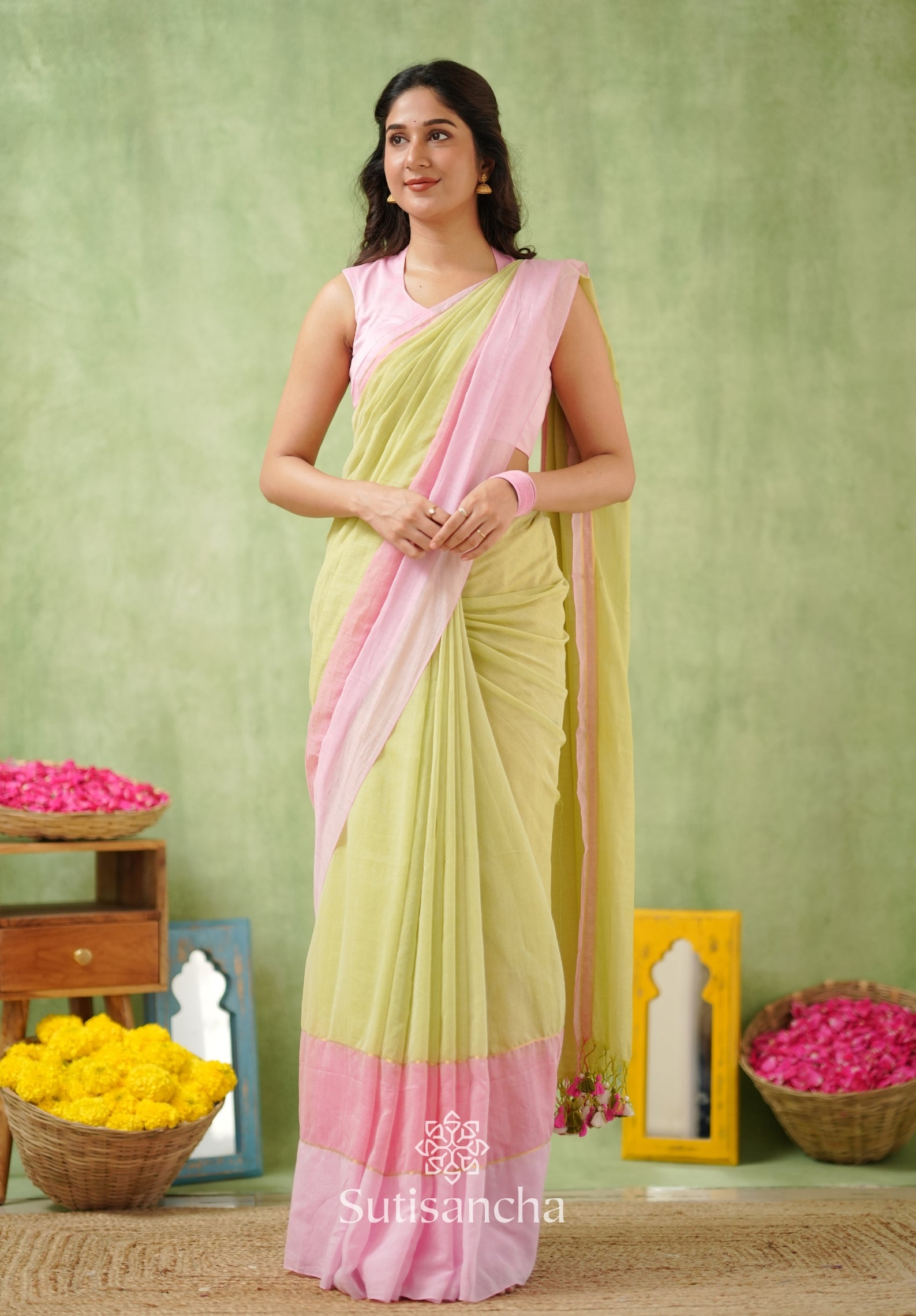 Blush Breeze Mul Cotton Saree