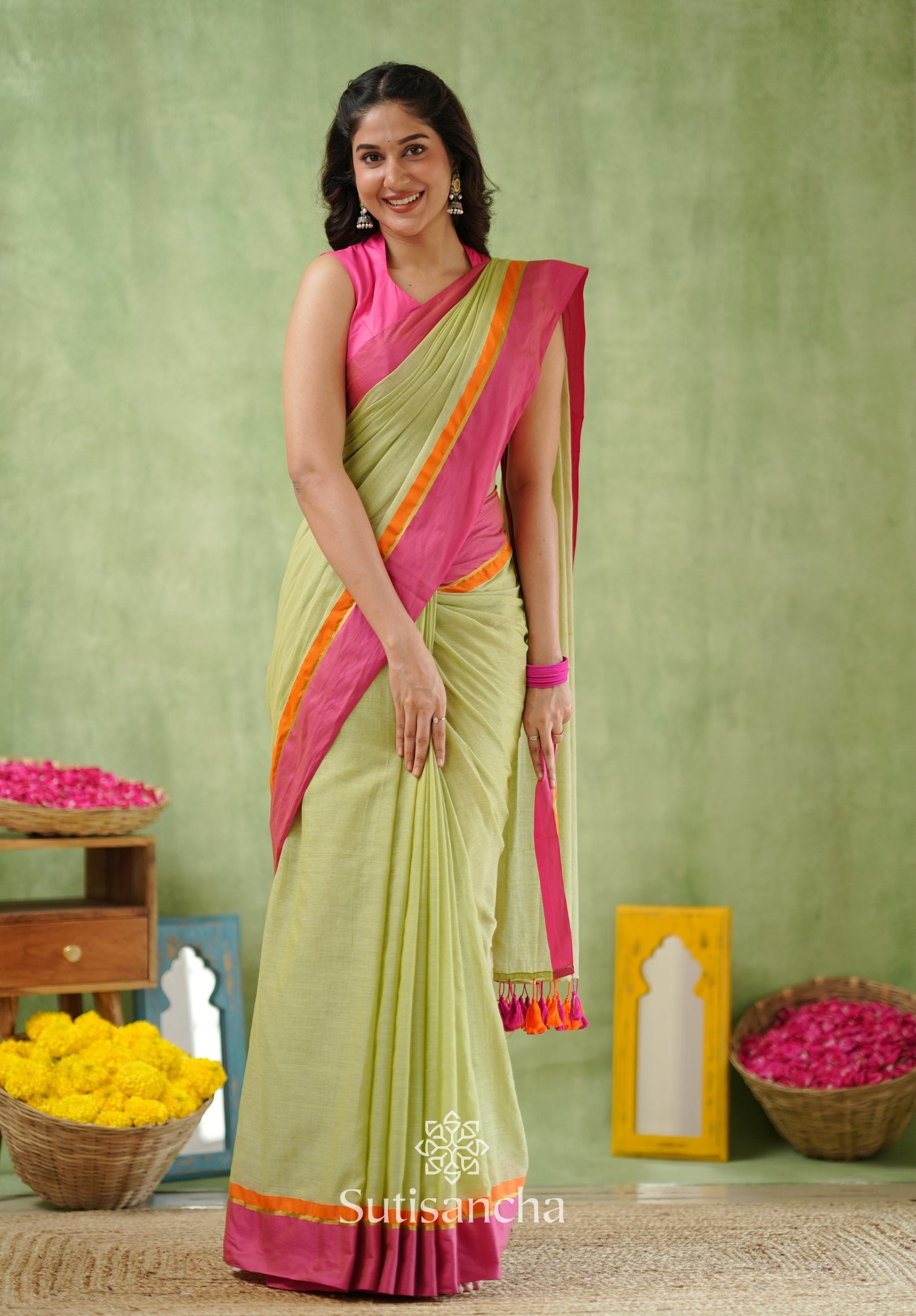 Pink Poise Pure Cotton Saree