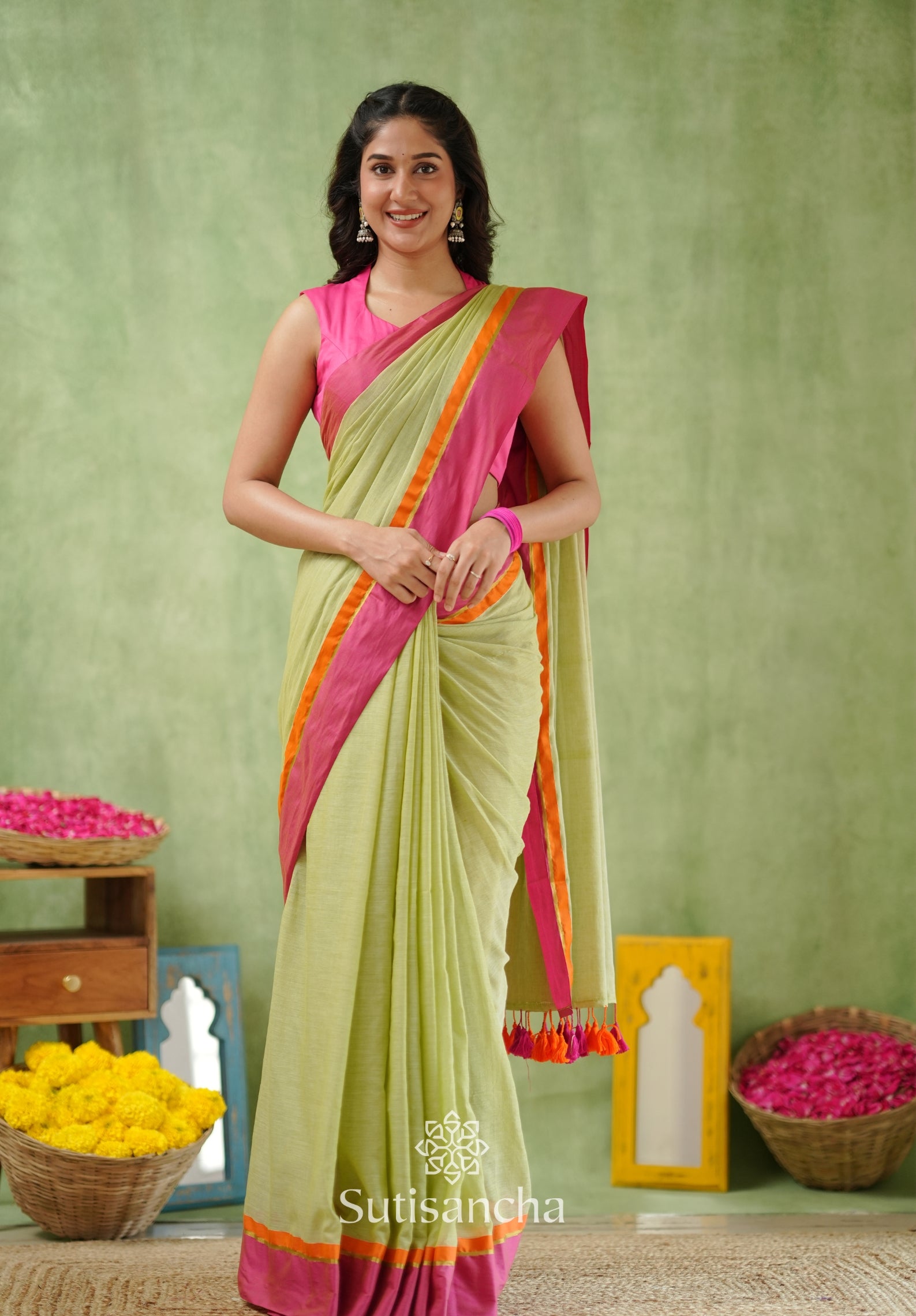 Pink Poise Pure Cotton Saree