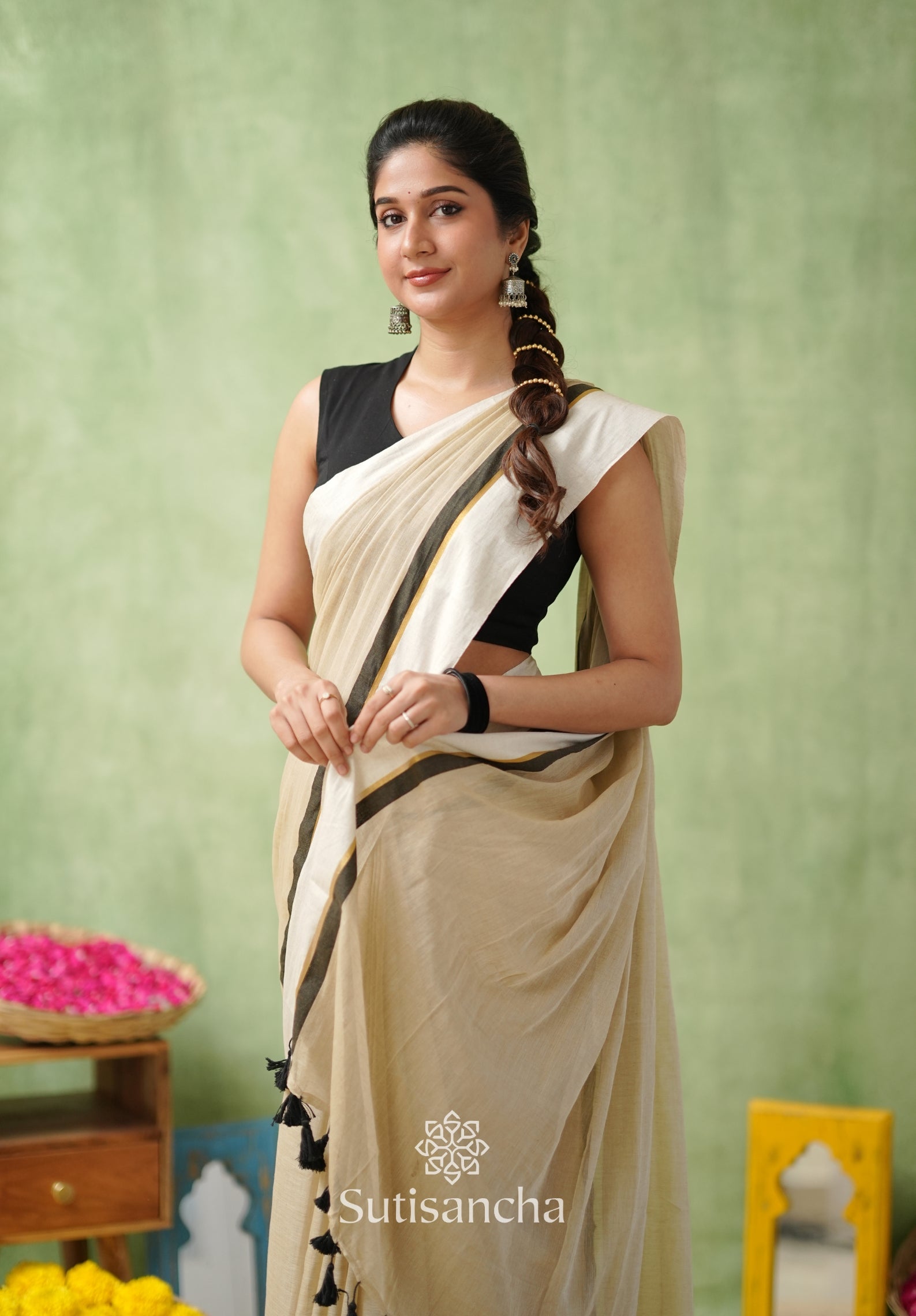Luminous Charm Mul Saree