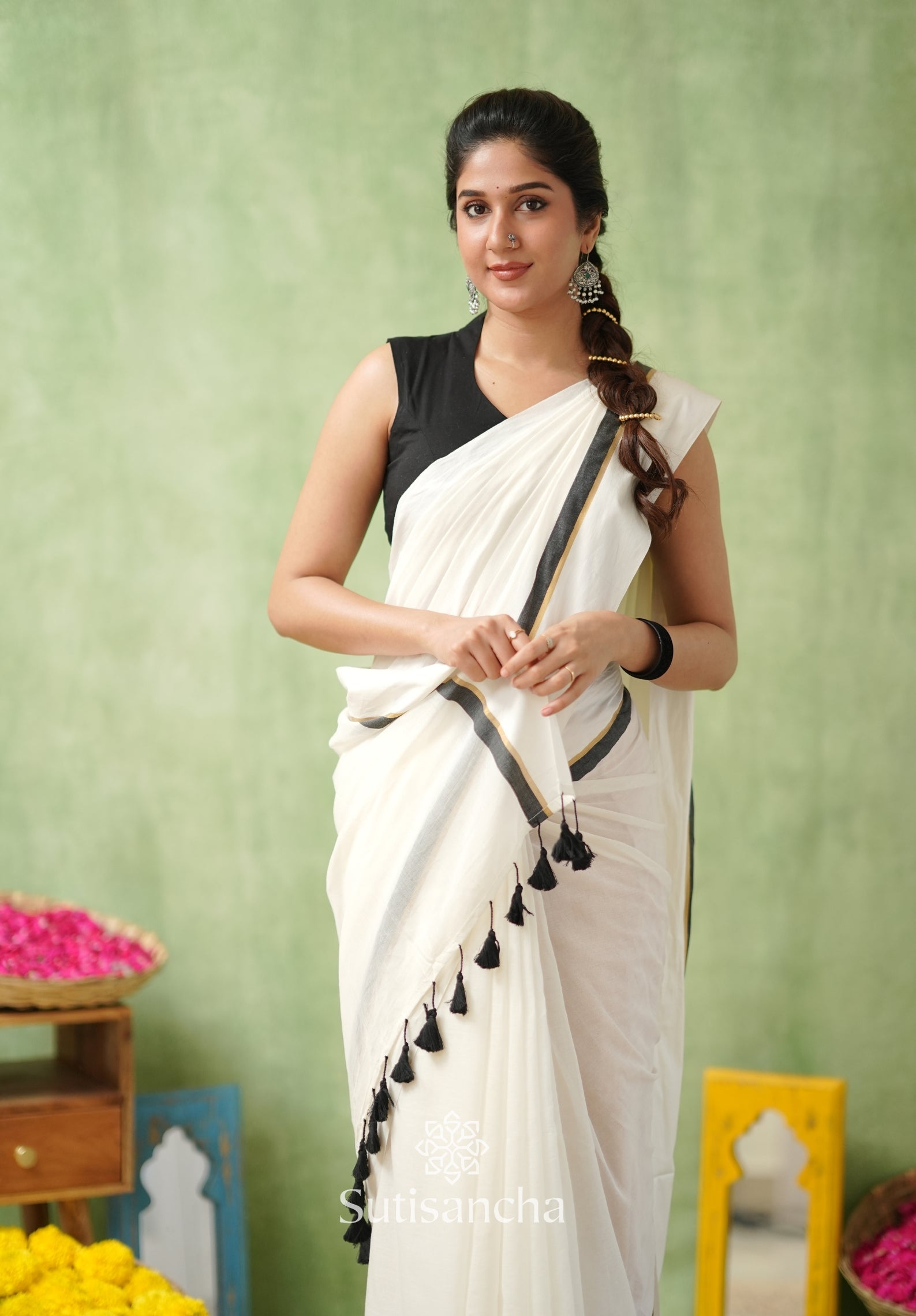 Luminous Charm Mul Saree