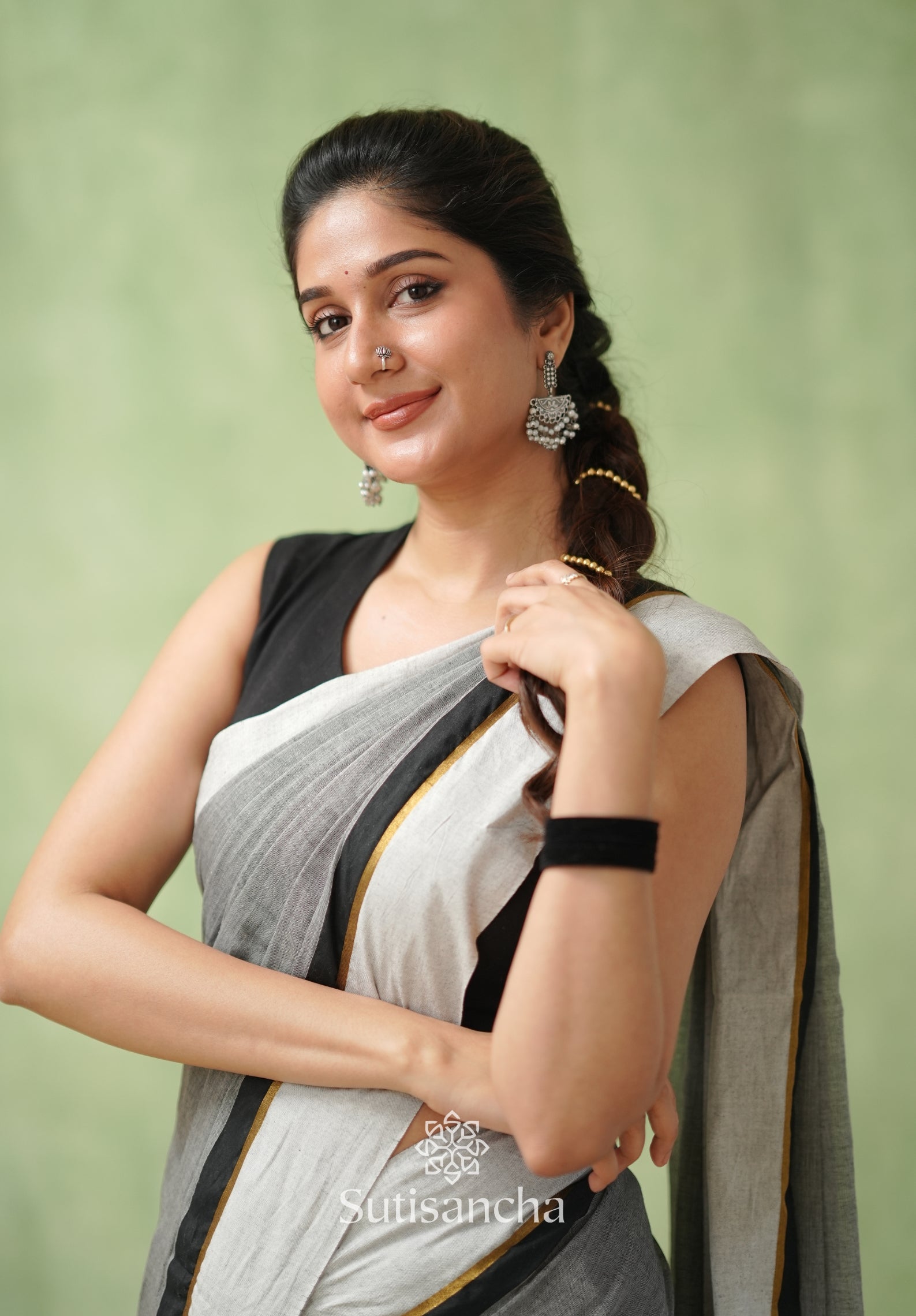 Luminous Charm Mul Saree