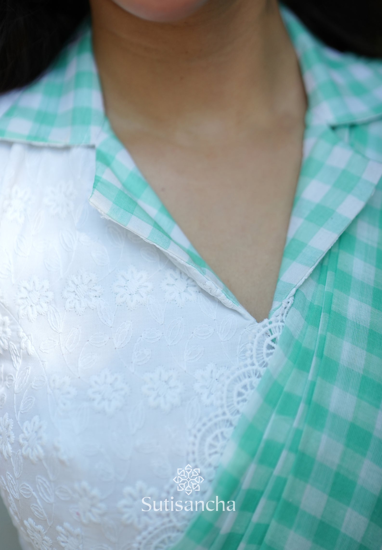 Summer Gingham Mul Cotton Saree