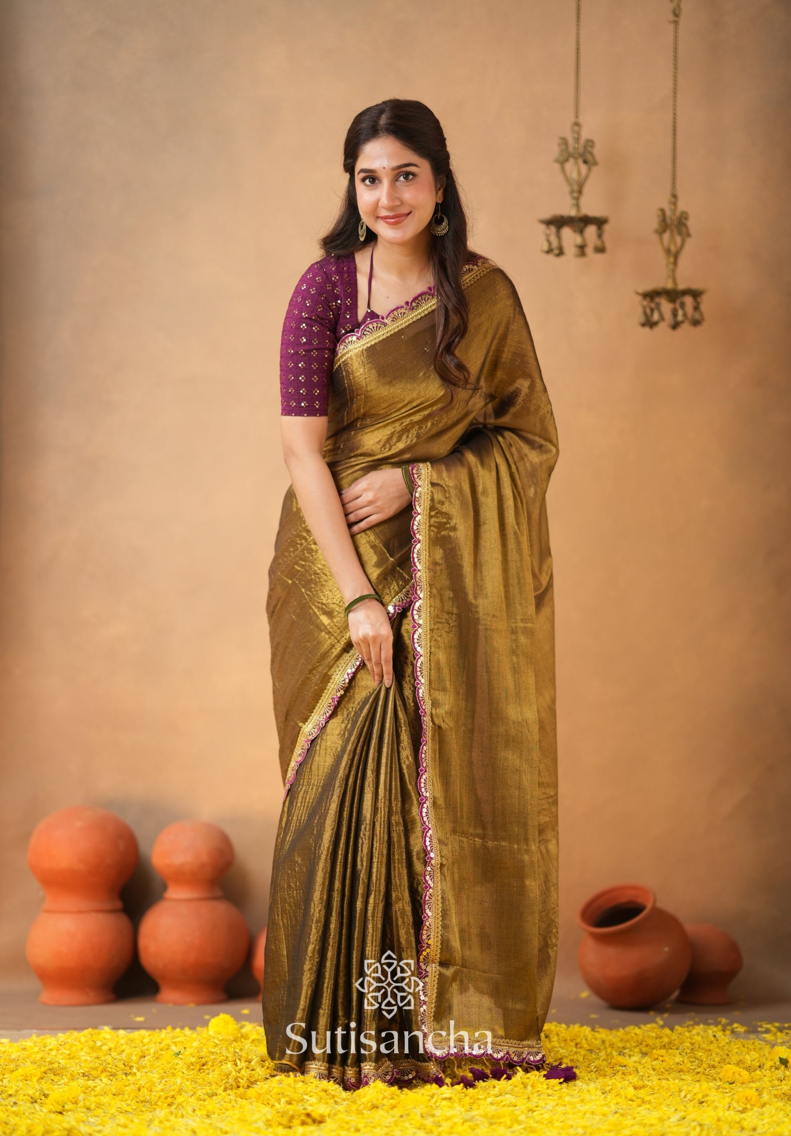 The Luxe Gleam Tissue Cotton Saree