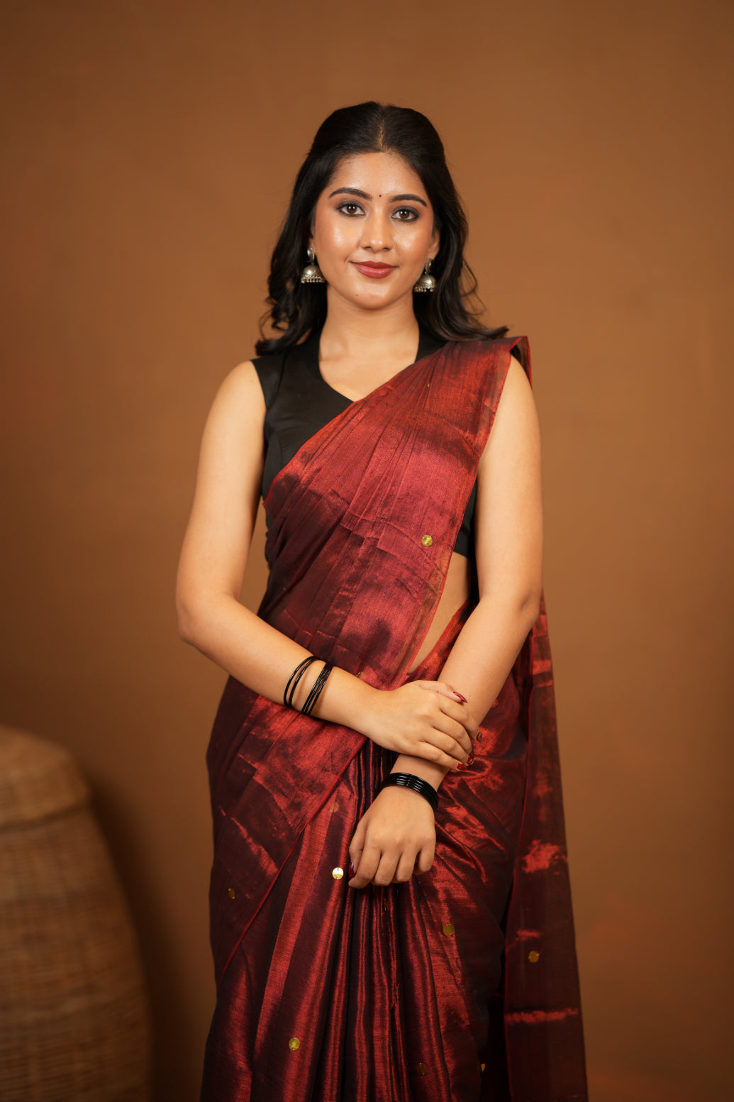 Premium Tissue Saree Accented with Siquin Shine