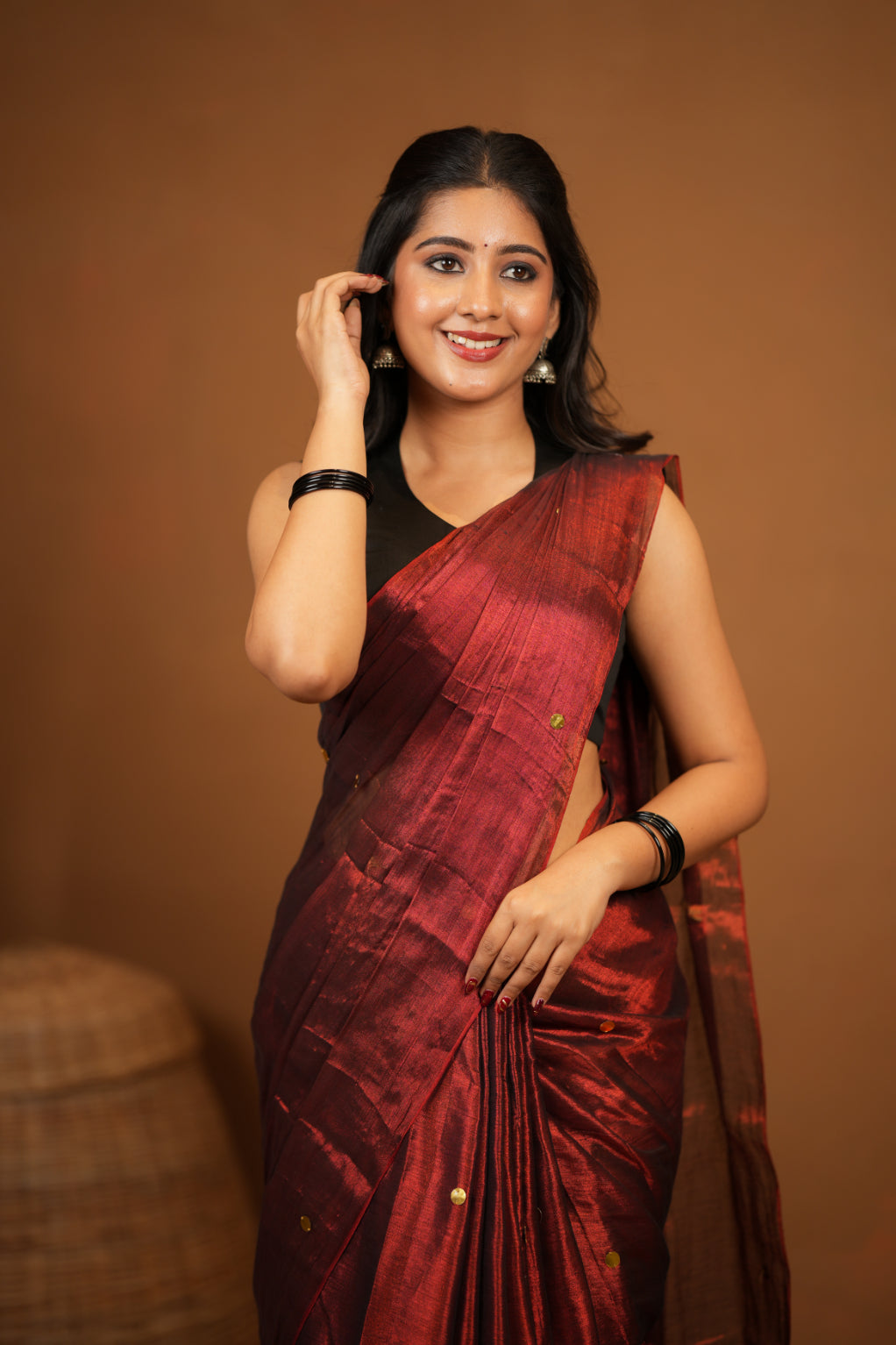 Premium Tissue Saree Accented with Siquin Shine