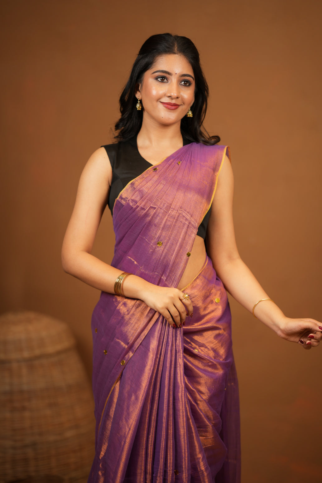 Premium Tissue Saree Accented with Siquin Shine