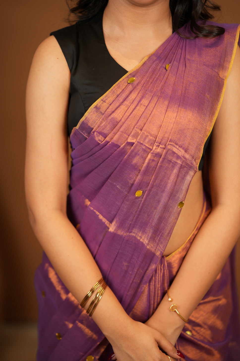 Premium Tissue Saree Accented with Siquin Shine