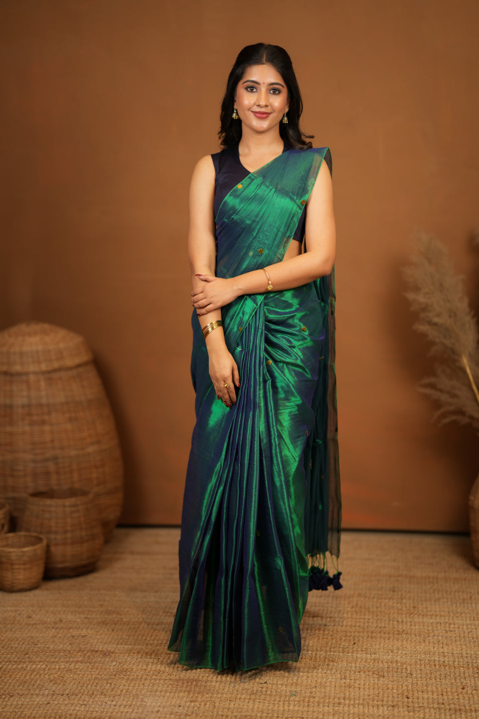 Premium Tissue Saree Accented with Siquin Shine