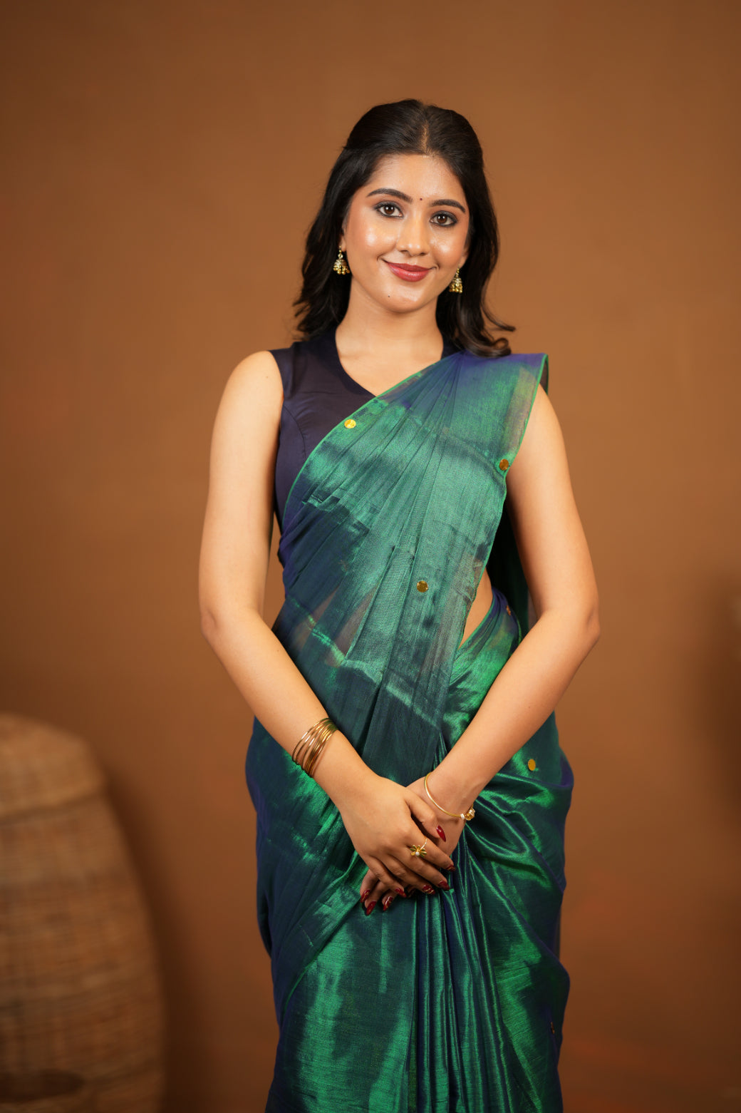 Premium Tissue Saree Accented with Siquin Shine