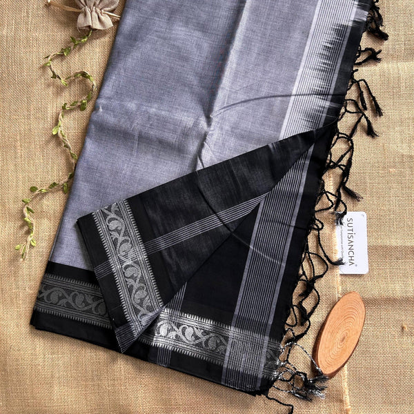 Sutisancha Grey Pure mercerised cotton Saree