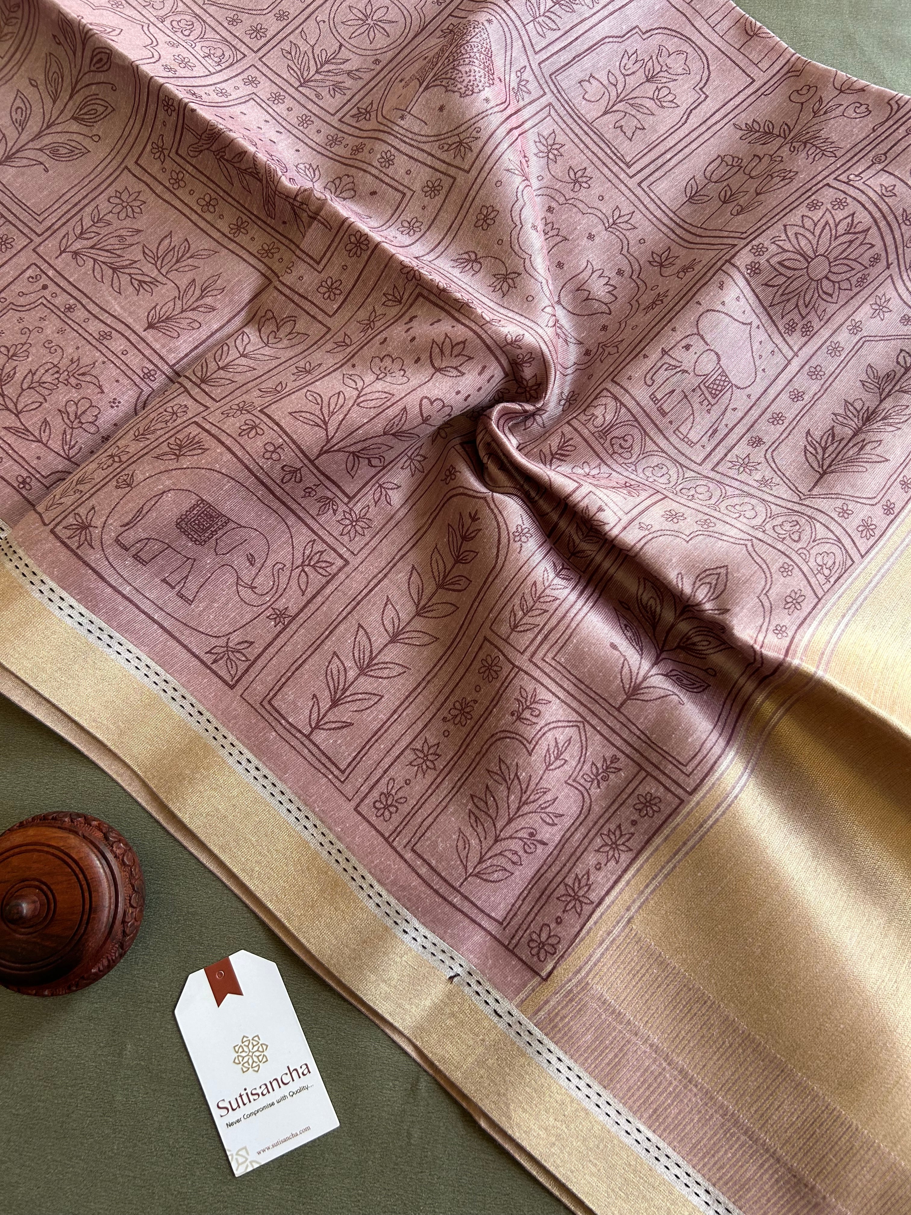 Classic Pure Cotton Saree with Wroli Design & Zari Border