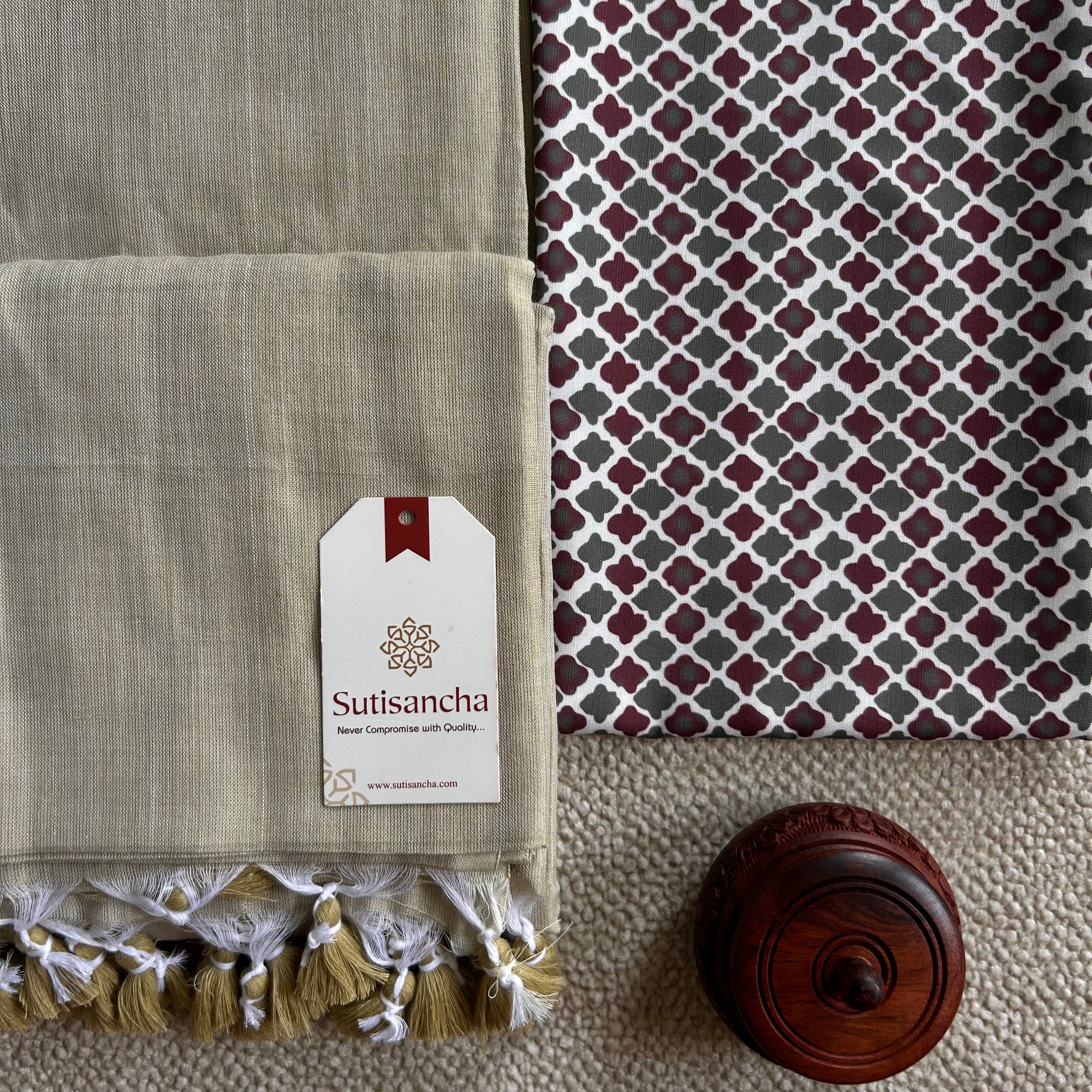 Sutisancha Monk Skeen Handloom Cotton Saree & Cotton Design Blouse