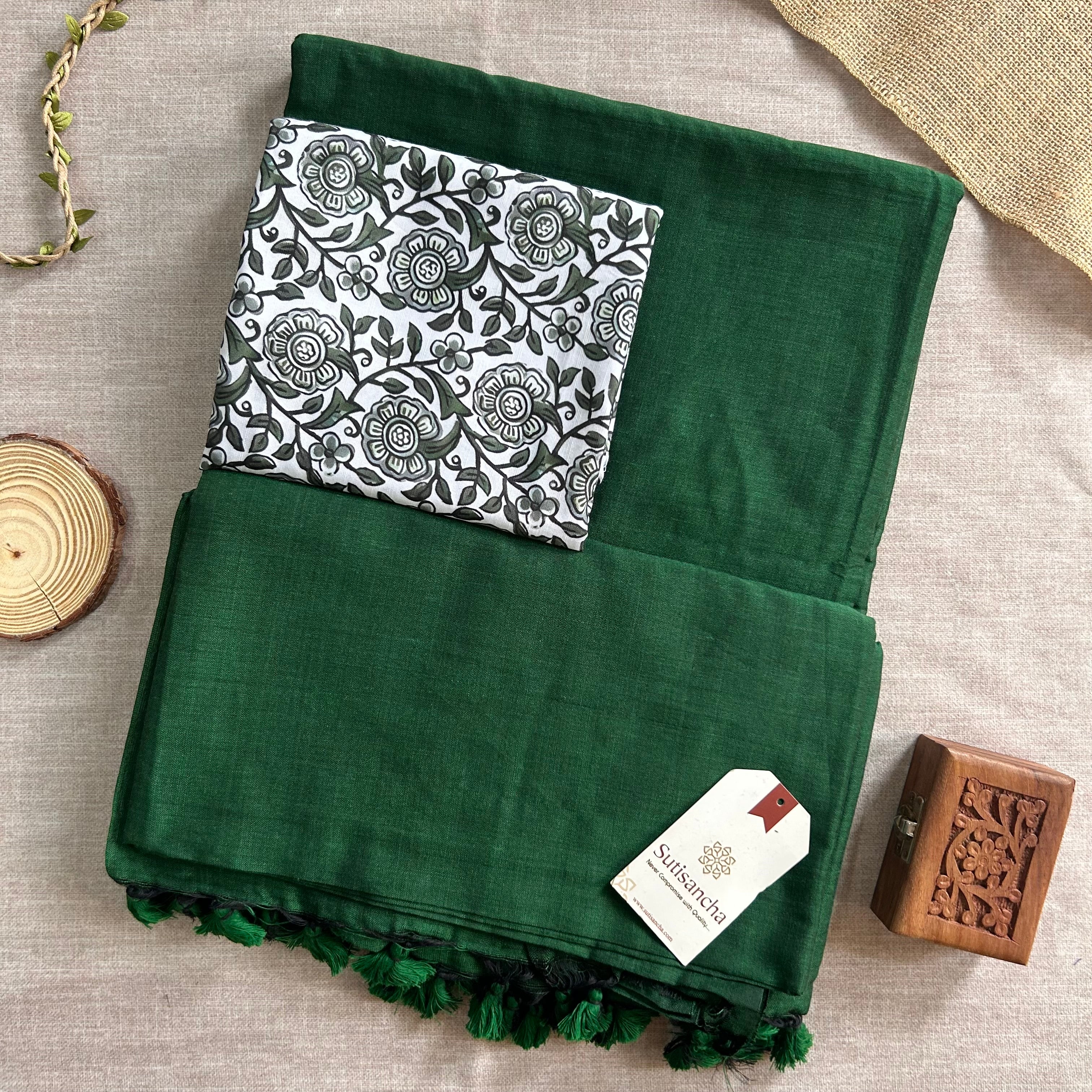Sutisancha Handloom Cotton Saree With Blouse