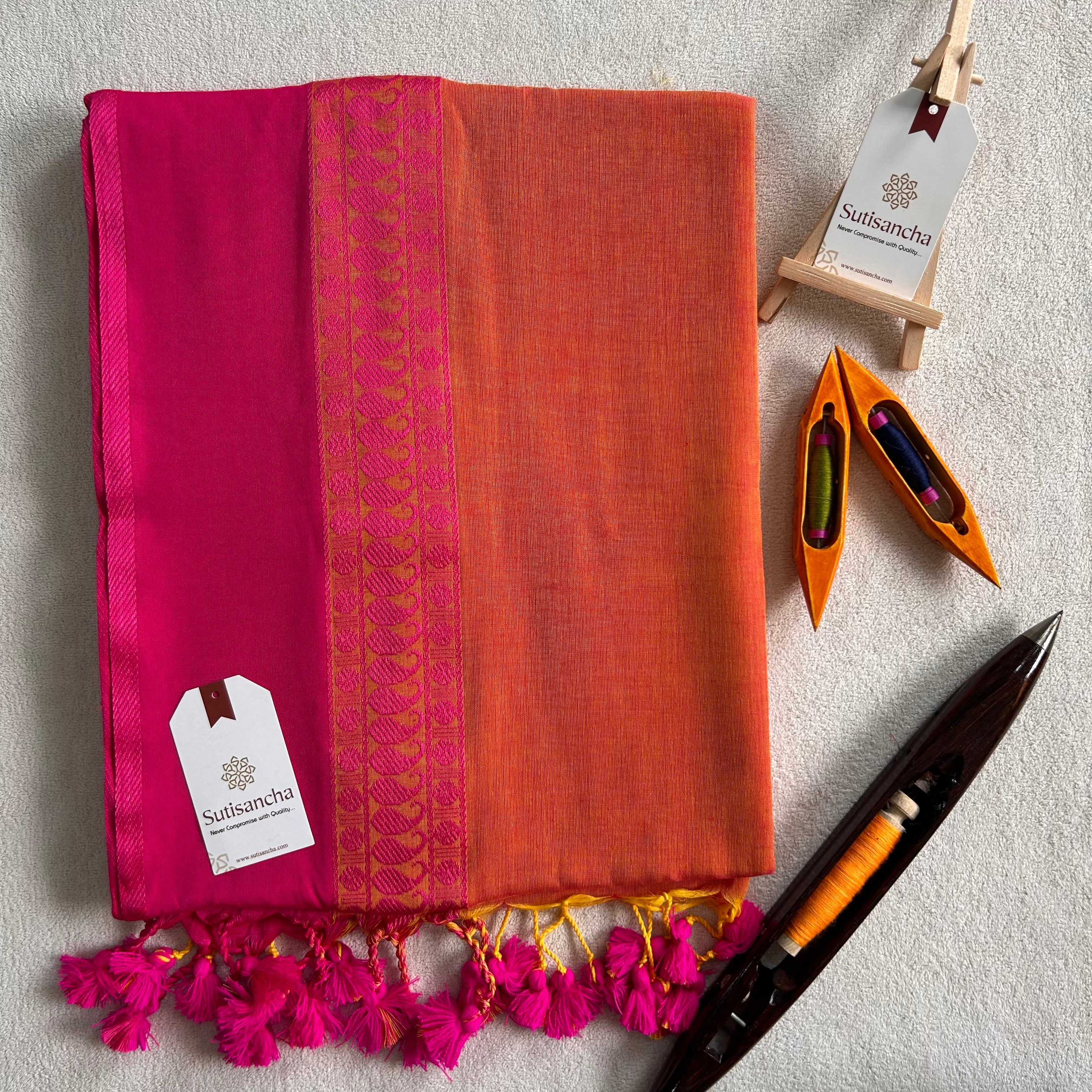 Sutisancha Classic Weave Bengal Cotton Saree