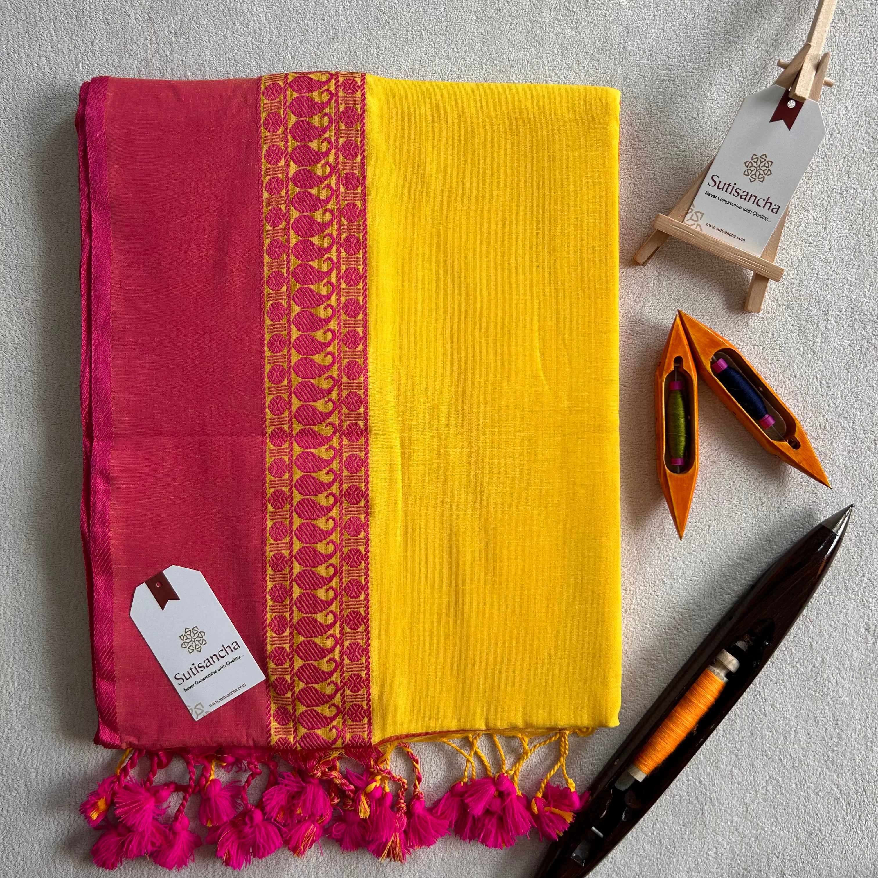 Sutisancha Classic Weave Bengal Cotton Saree