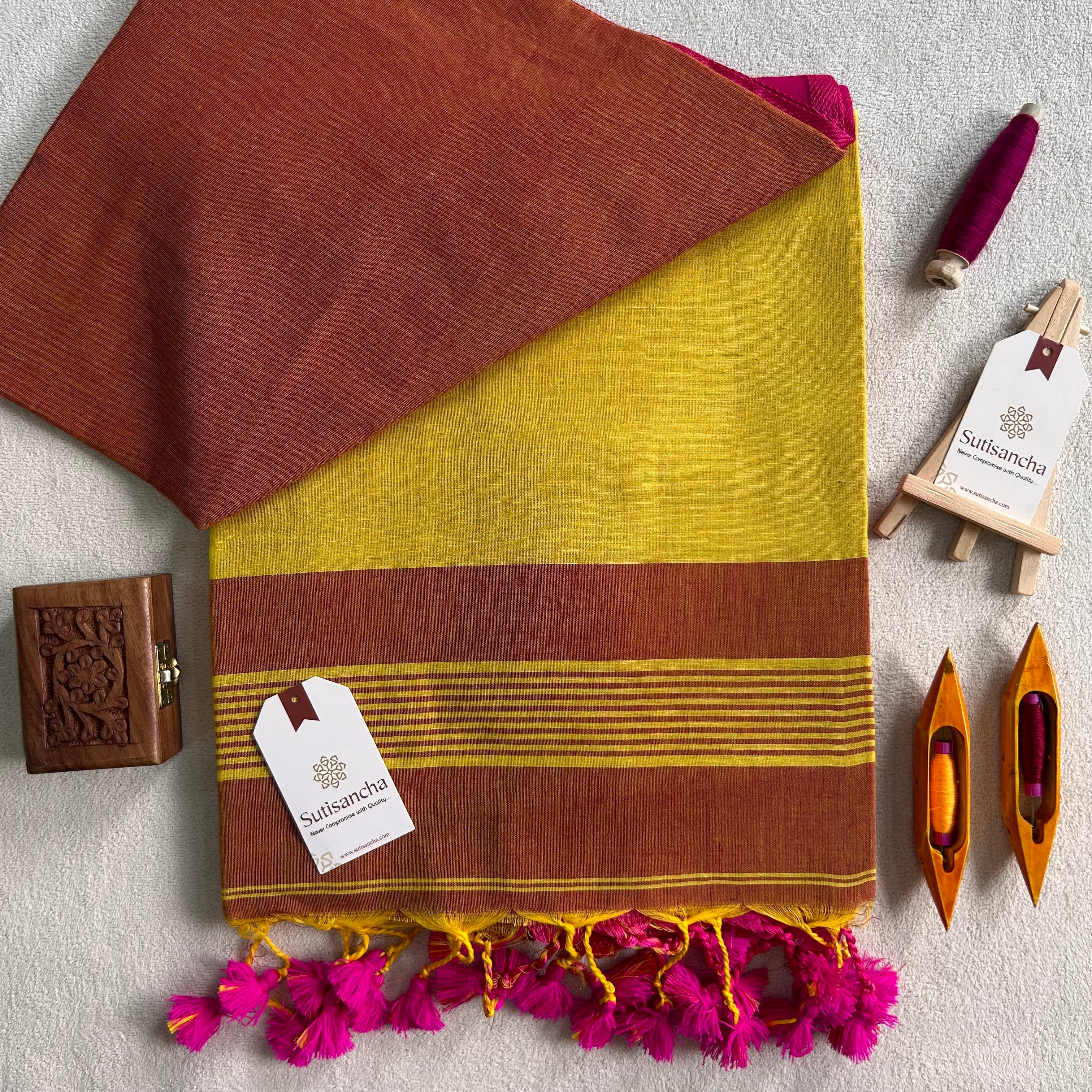 Sutisancha Classic Weave Bengal Cotton Saree