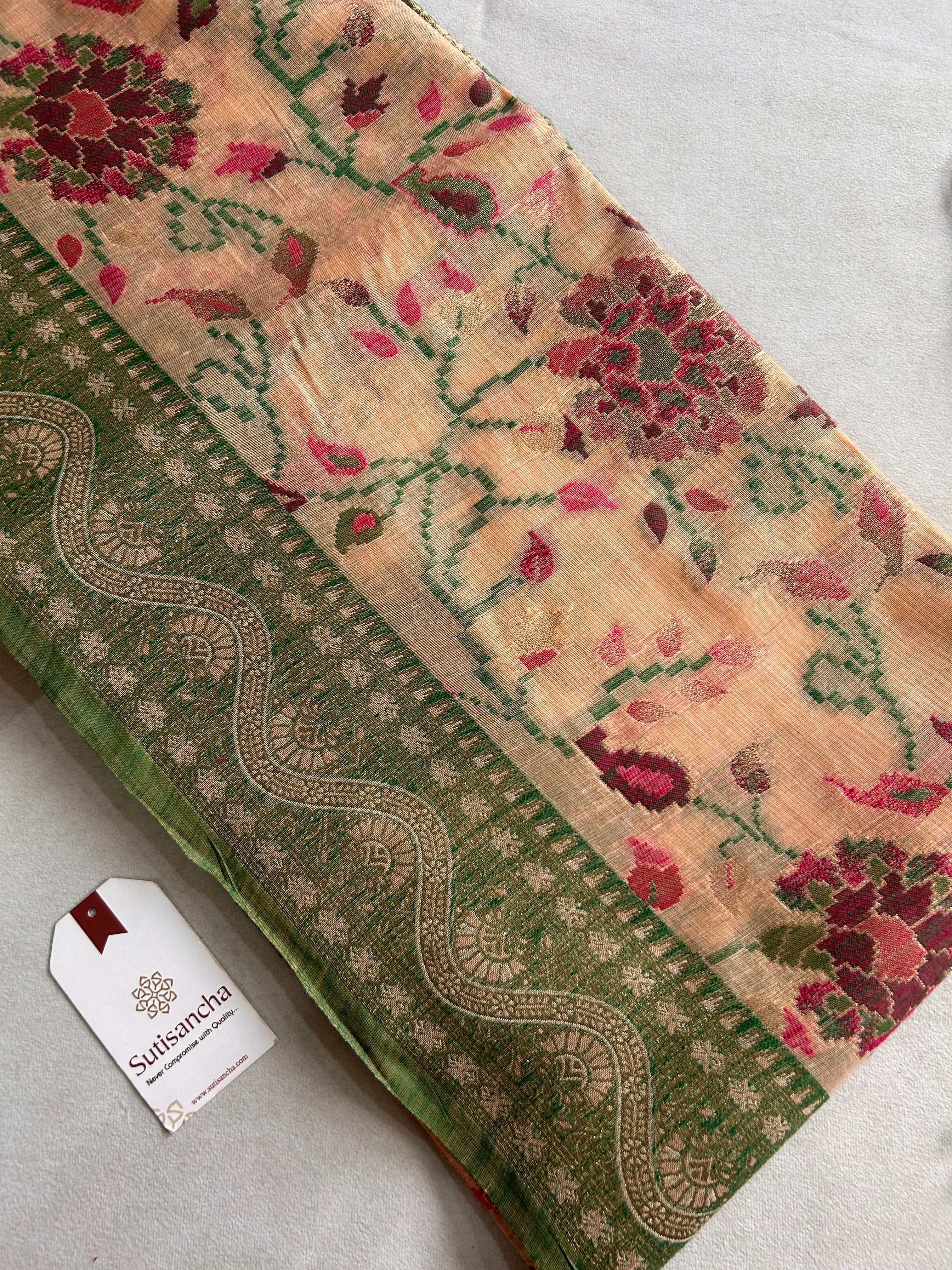 Mayra Heritage Cotton Saree Ornamental Floral Weave