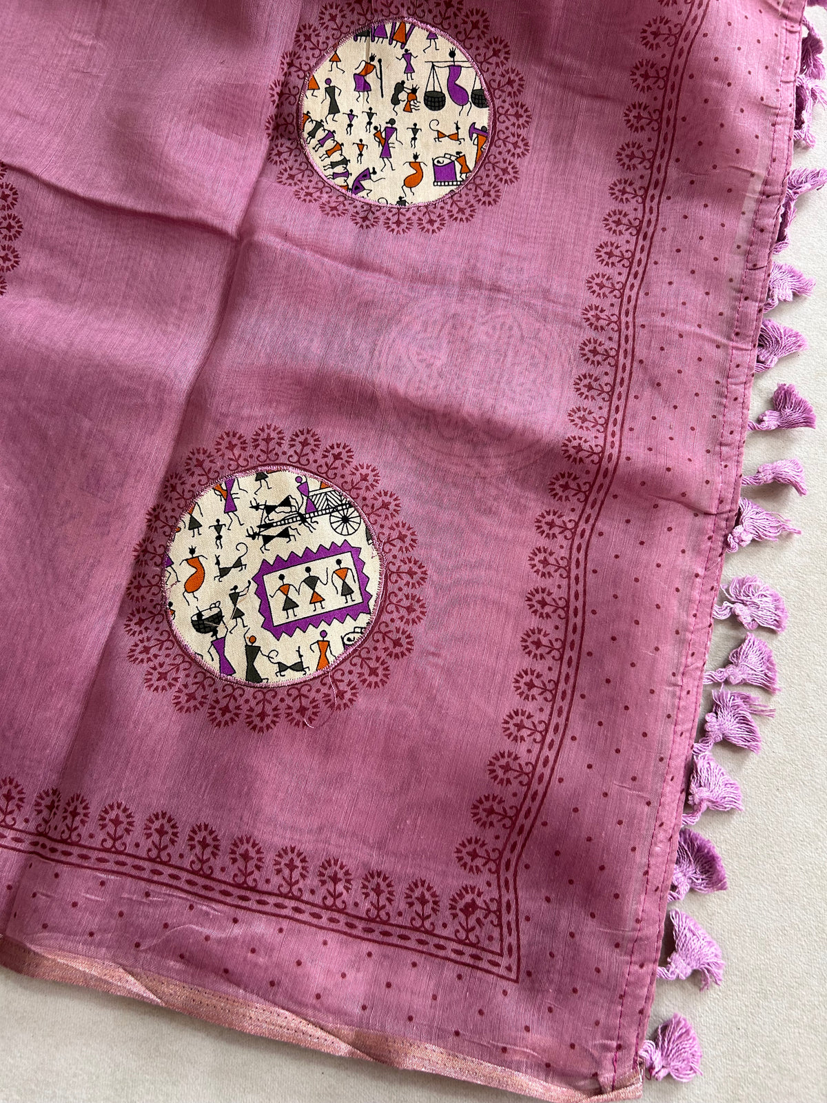 Tarini Heritage Cotton Saree Folk Art Ekkat Pallu Design