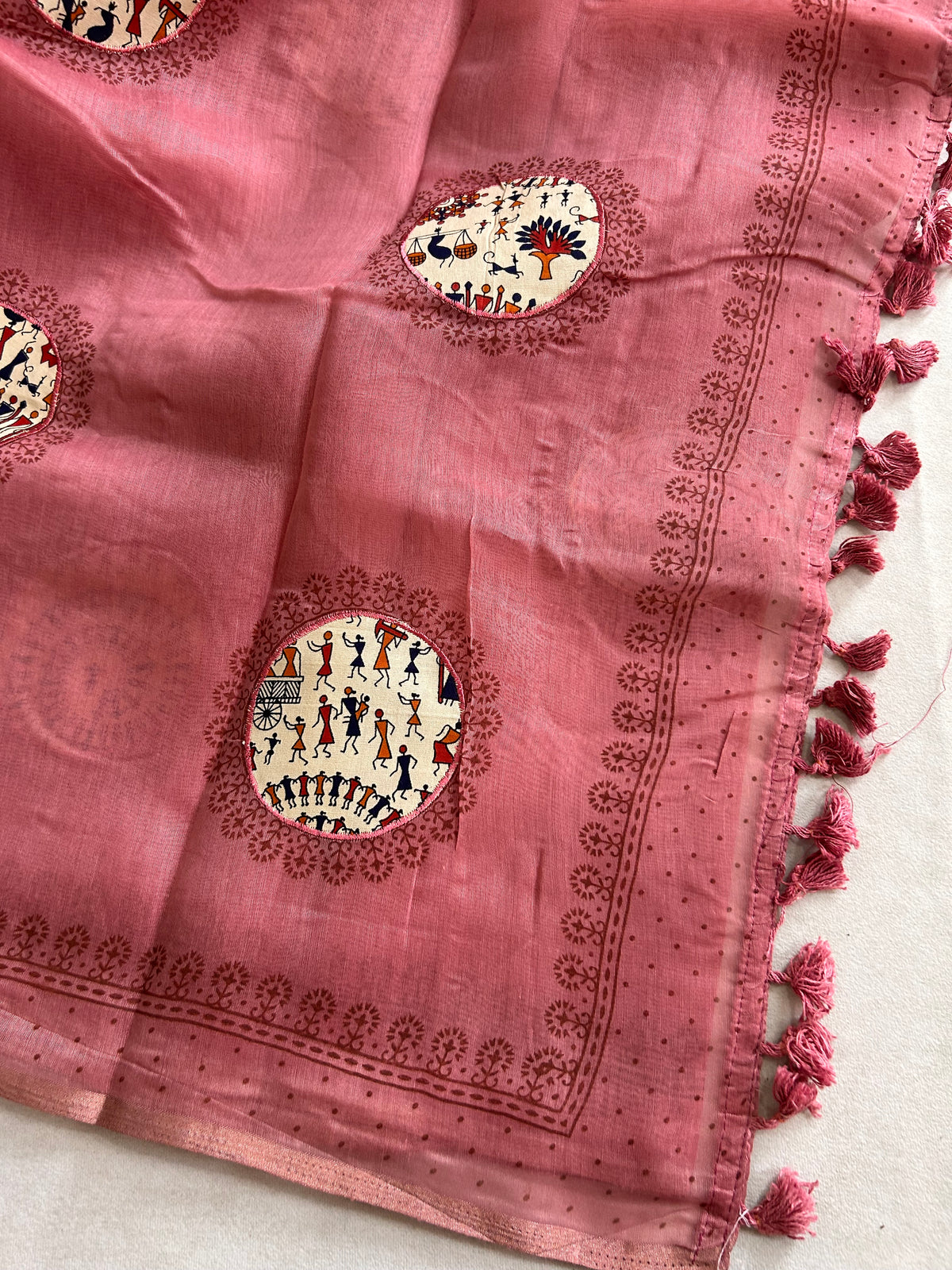 Tarini Heritage Cotton Saree Folk Art Ekkat Pallu Design