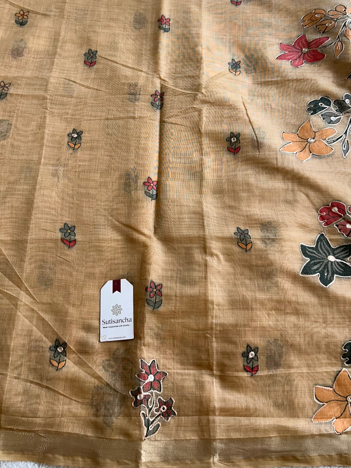 Vihanga Cotton Saree Bird Floral Design