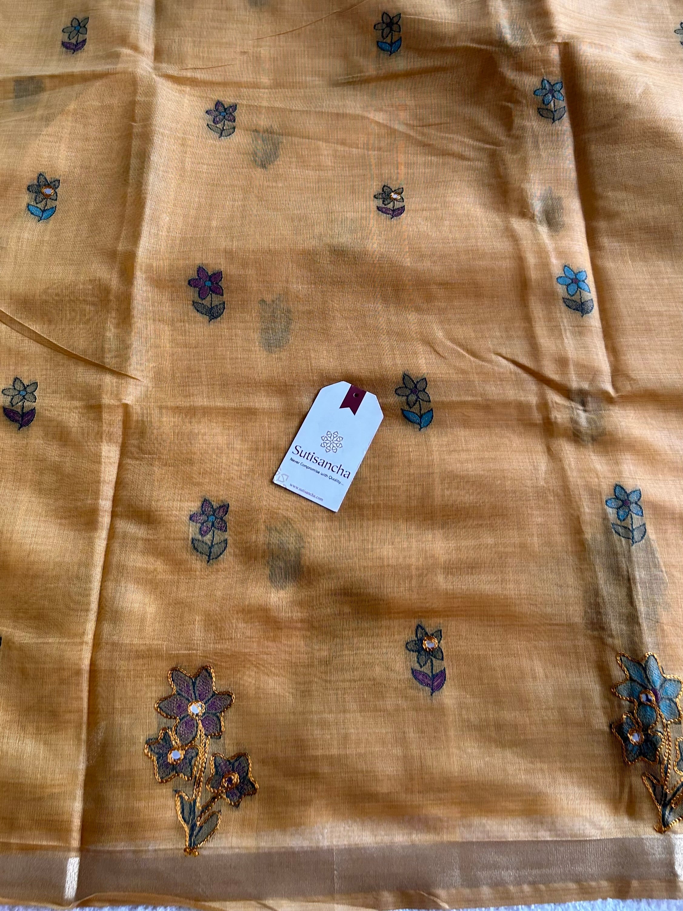 Vihanga Cotton Saree Bird Floral Design